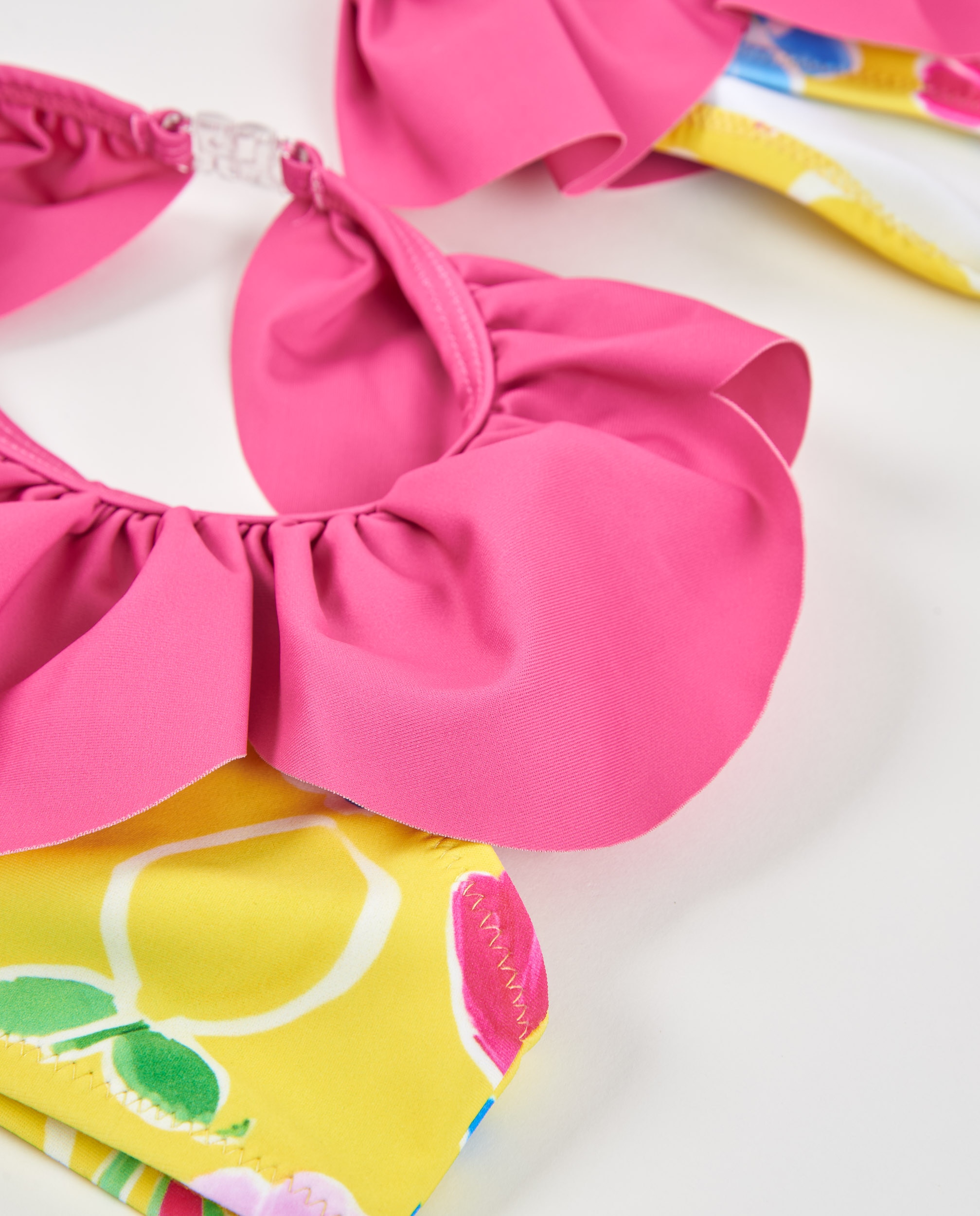 Biquíni Infantil de Malha com Folhos Tuc tuc Amarelo-4