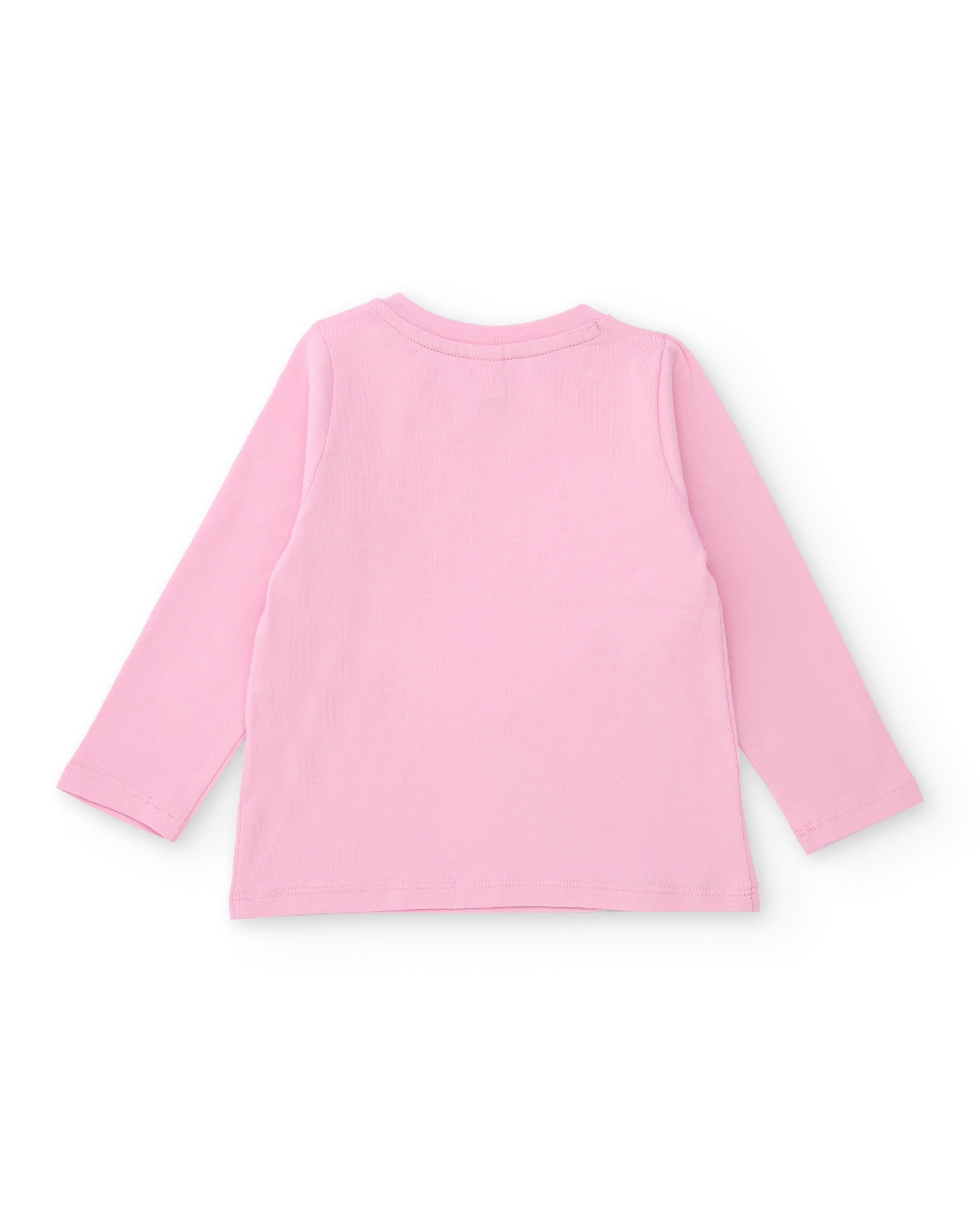 T-shirt Infantil de Malha e Detalhes Brilhantes Rosa-2
