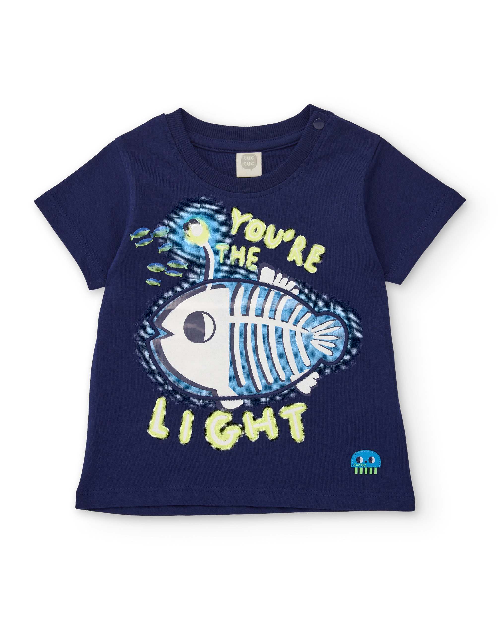 Conjunto Infantil de Malha com Design Peixe Luminoso Azul-2