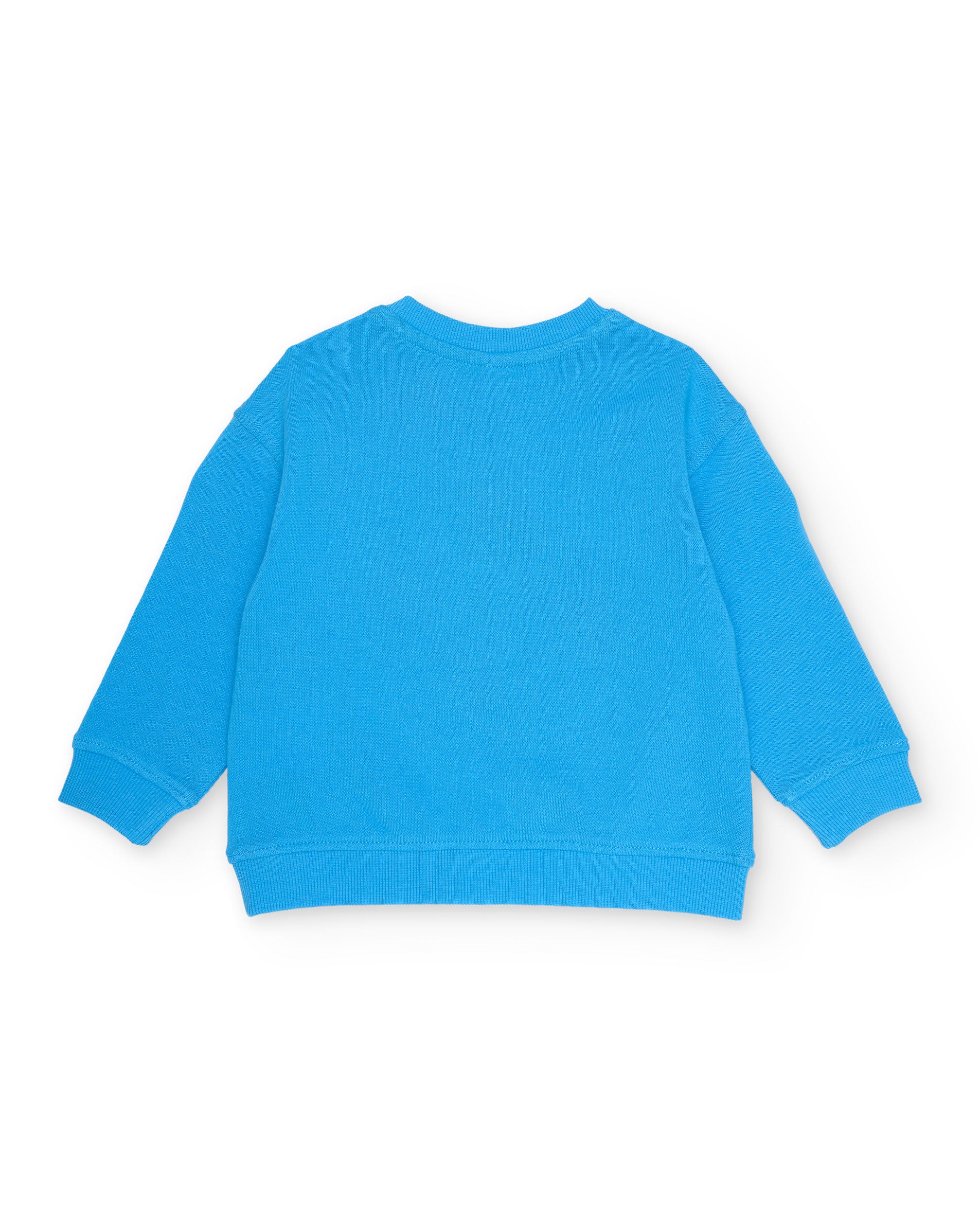 Sweatshirt Infantil de Malha com Fecho no Ombro Azul-3