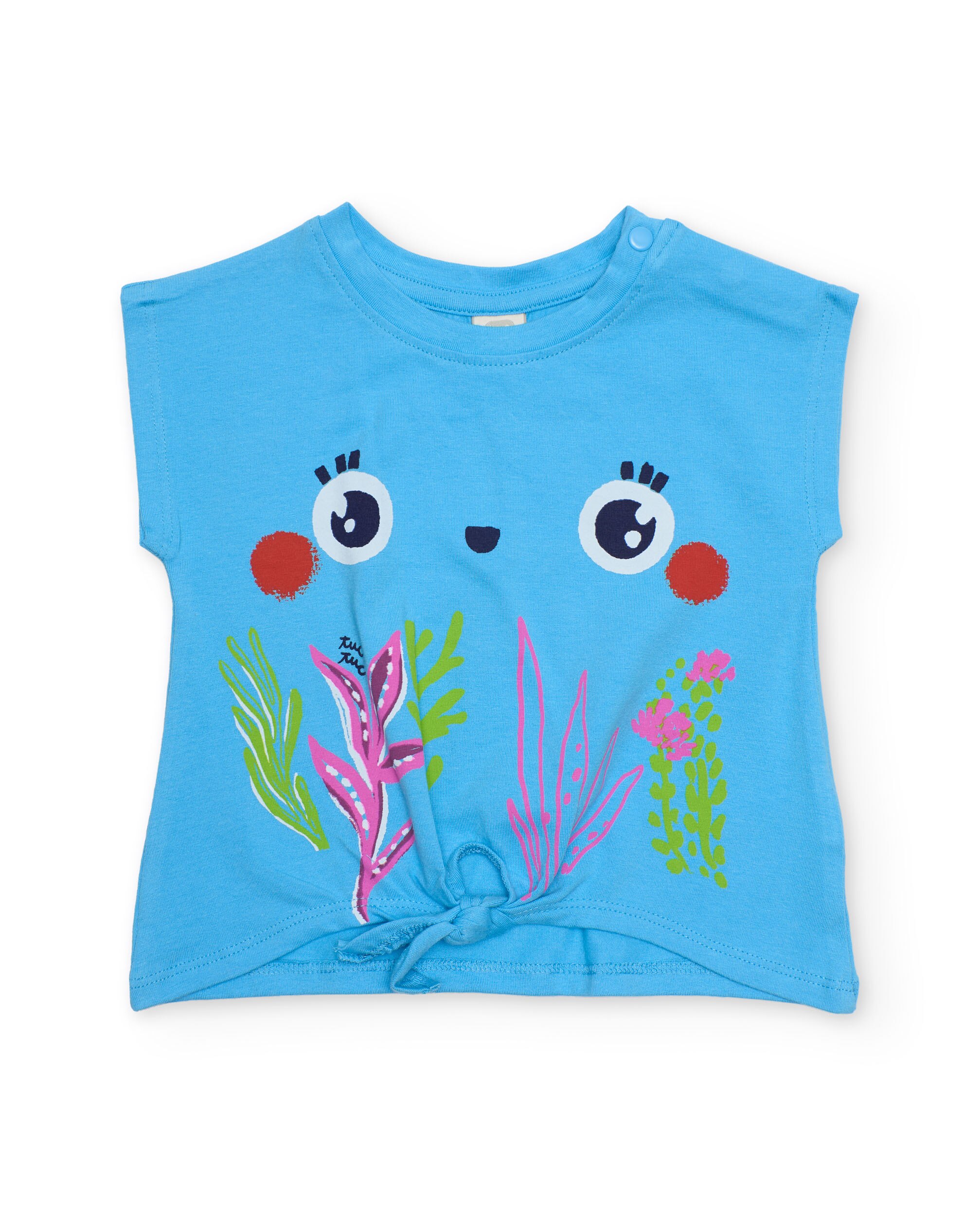 Conjunto Infantil de Malha de Três Peças Azul-2