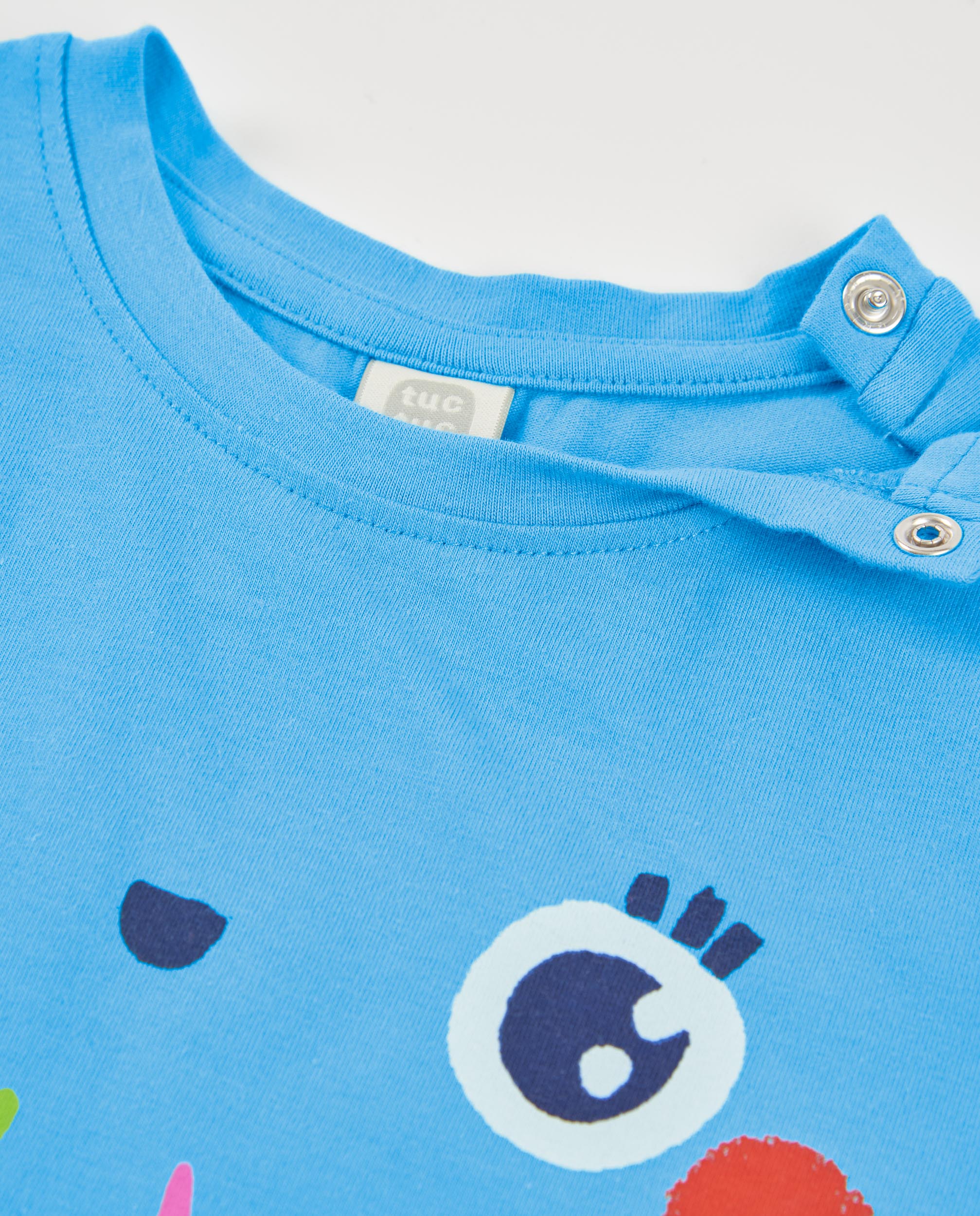 T-shirt Infantil de Malha com Nó Decorativo Azul-3