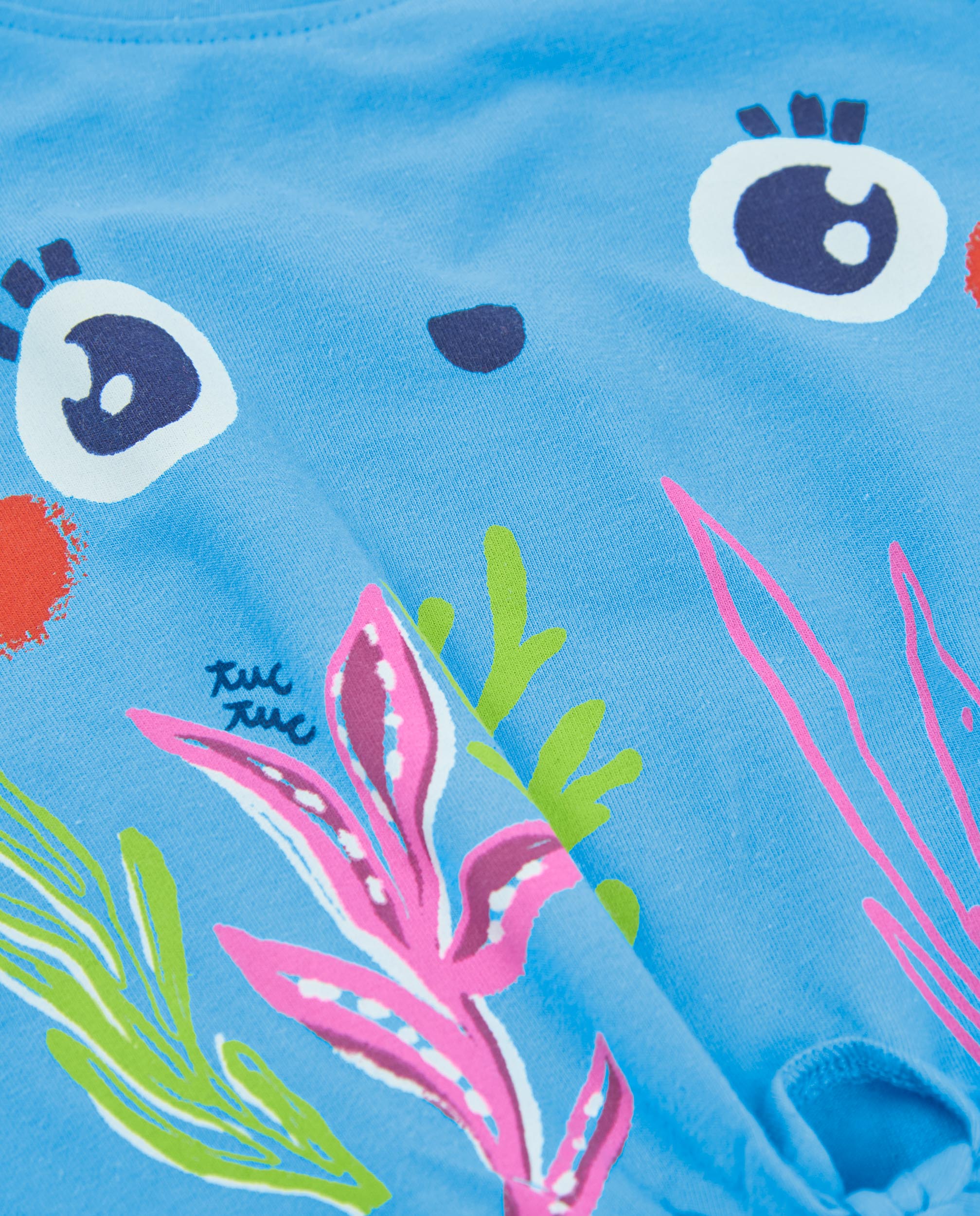 T-shirt Infantil de Malha com Nó Decorativo Azul-4