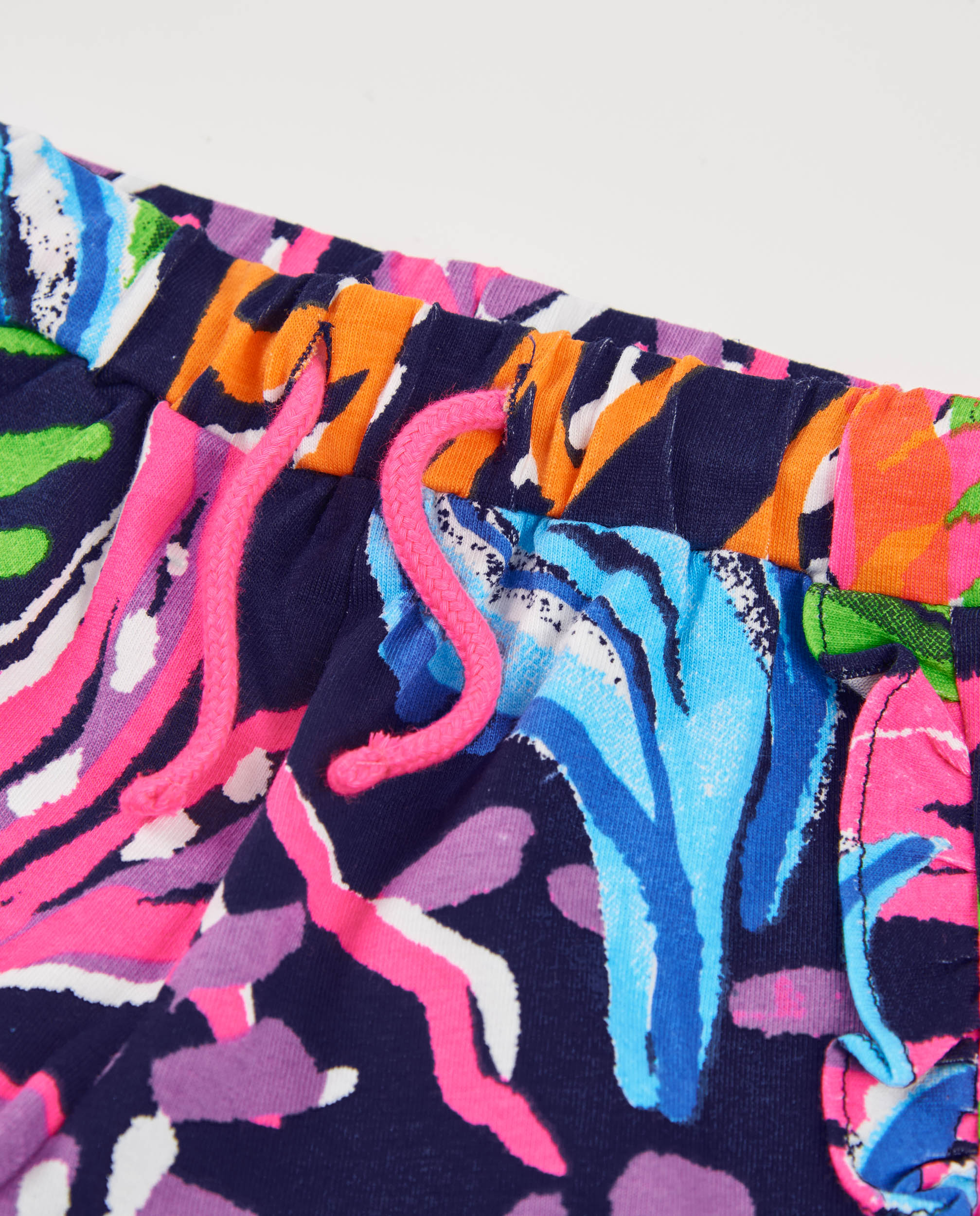 Shorts Infantil de Malha com Folhos Azul-marinho-3