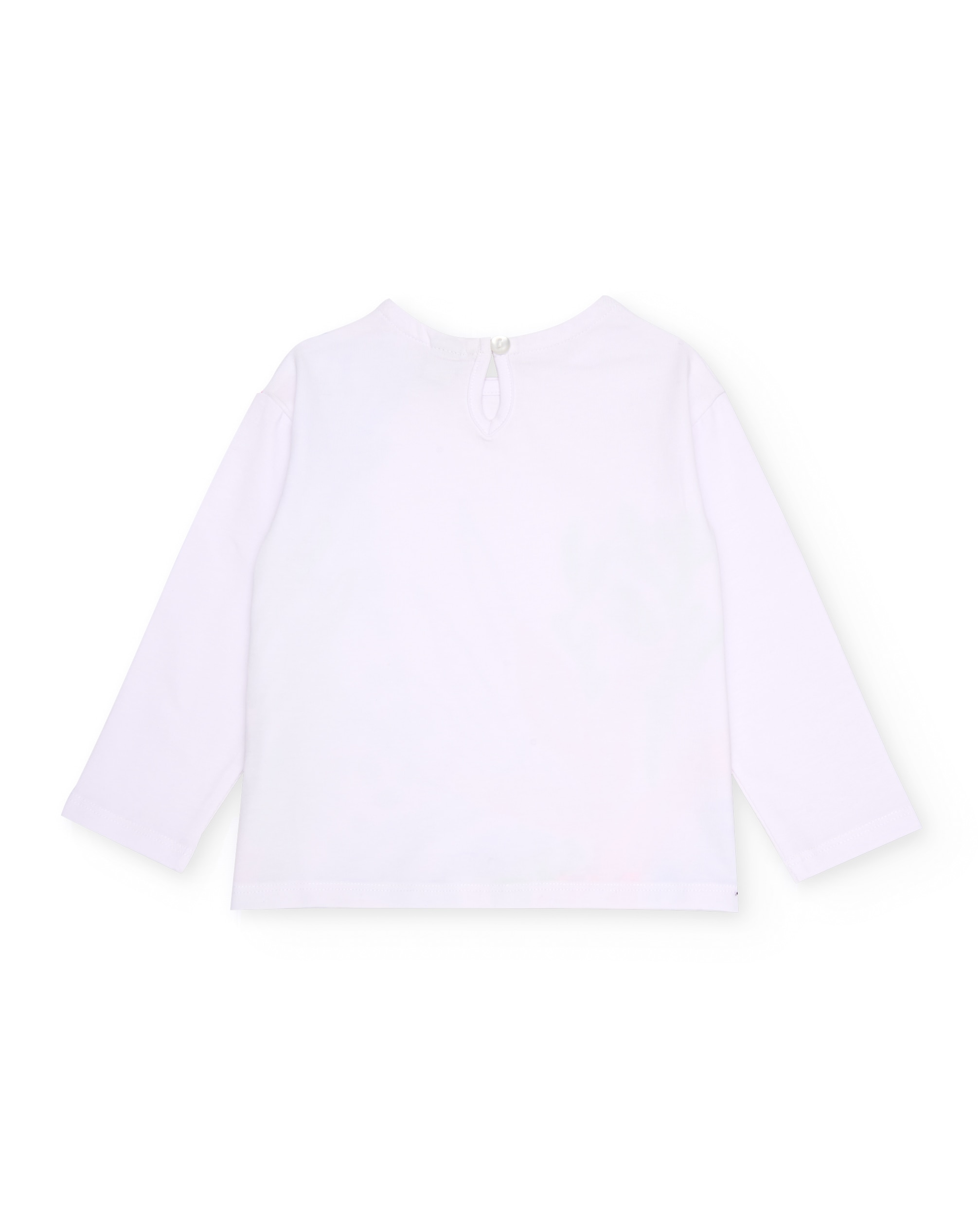 T-shirt Infantil de Malha com Detalhes Brilhantes Branco-2