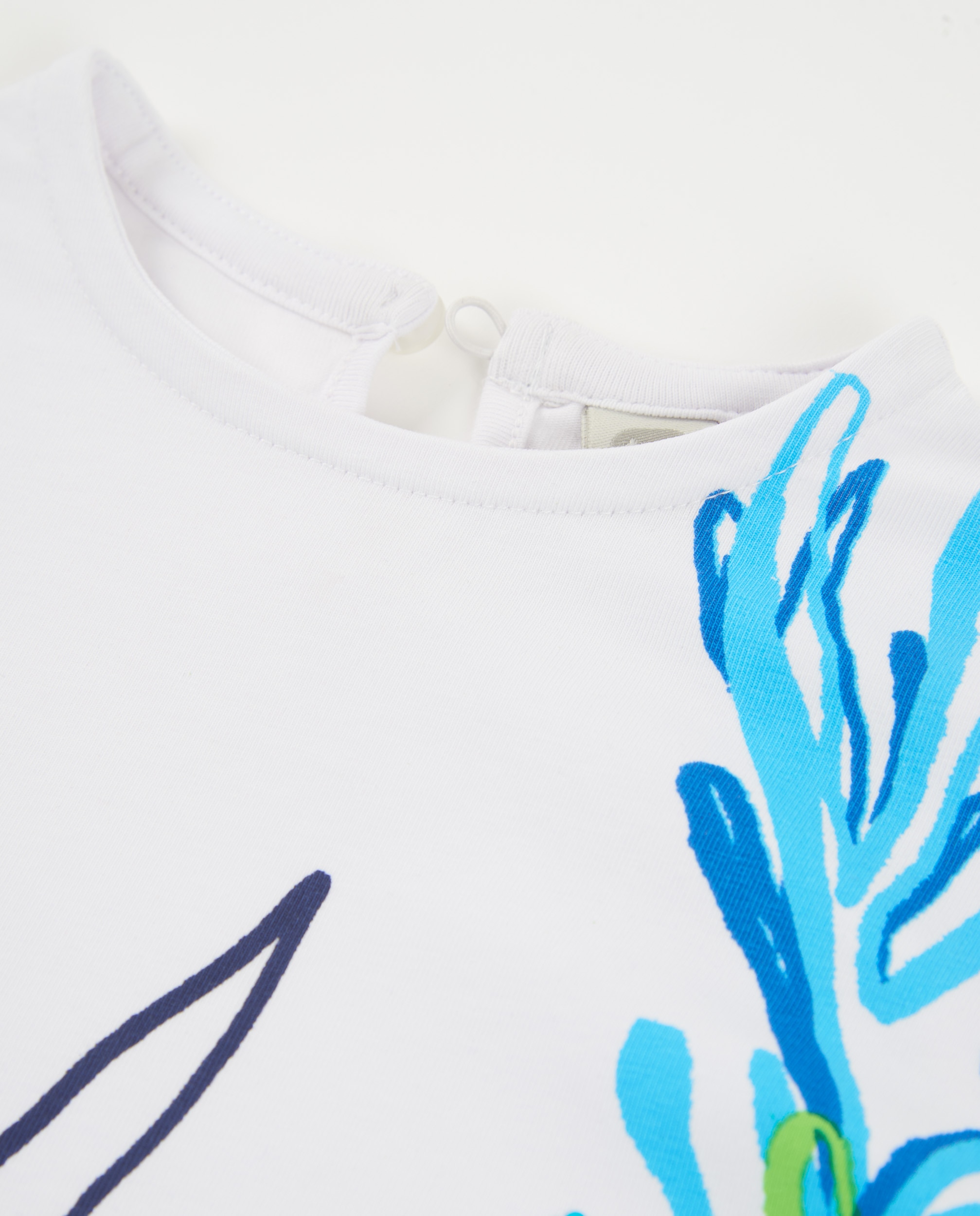 T-shirt Infantil de Malha com Detalhes Brilhantes Branco-3