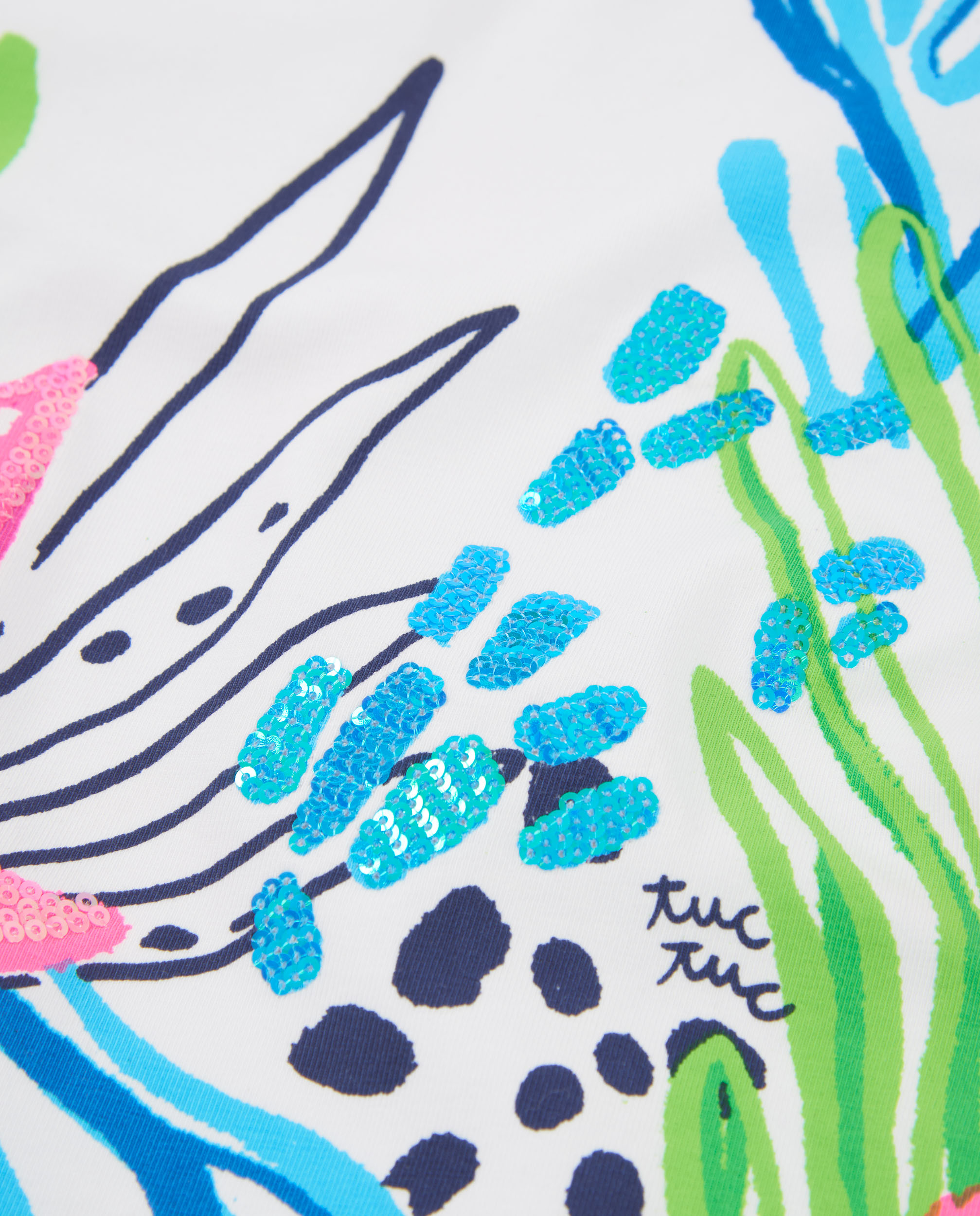 T-shirt Infantil de Malha com Detalhes Brilhantes Branco-4