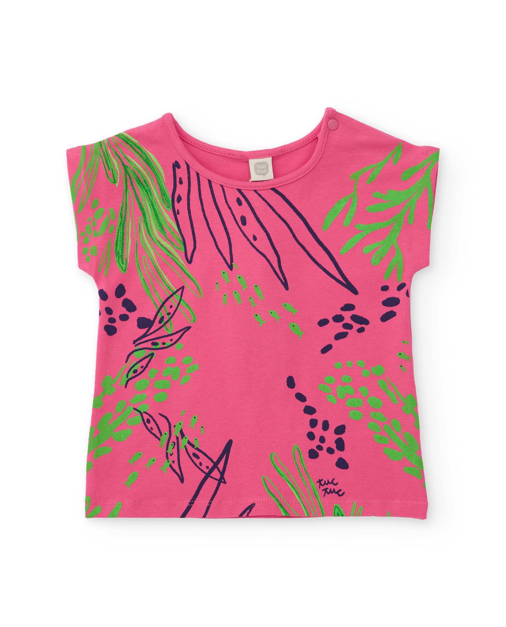 Imagem 0 de T-shirt Infantil de Malha com Fecho no Ombro