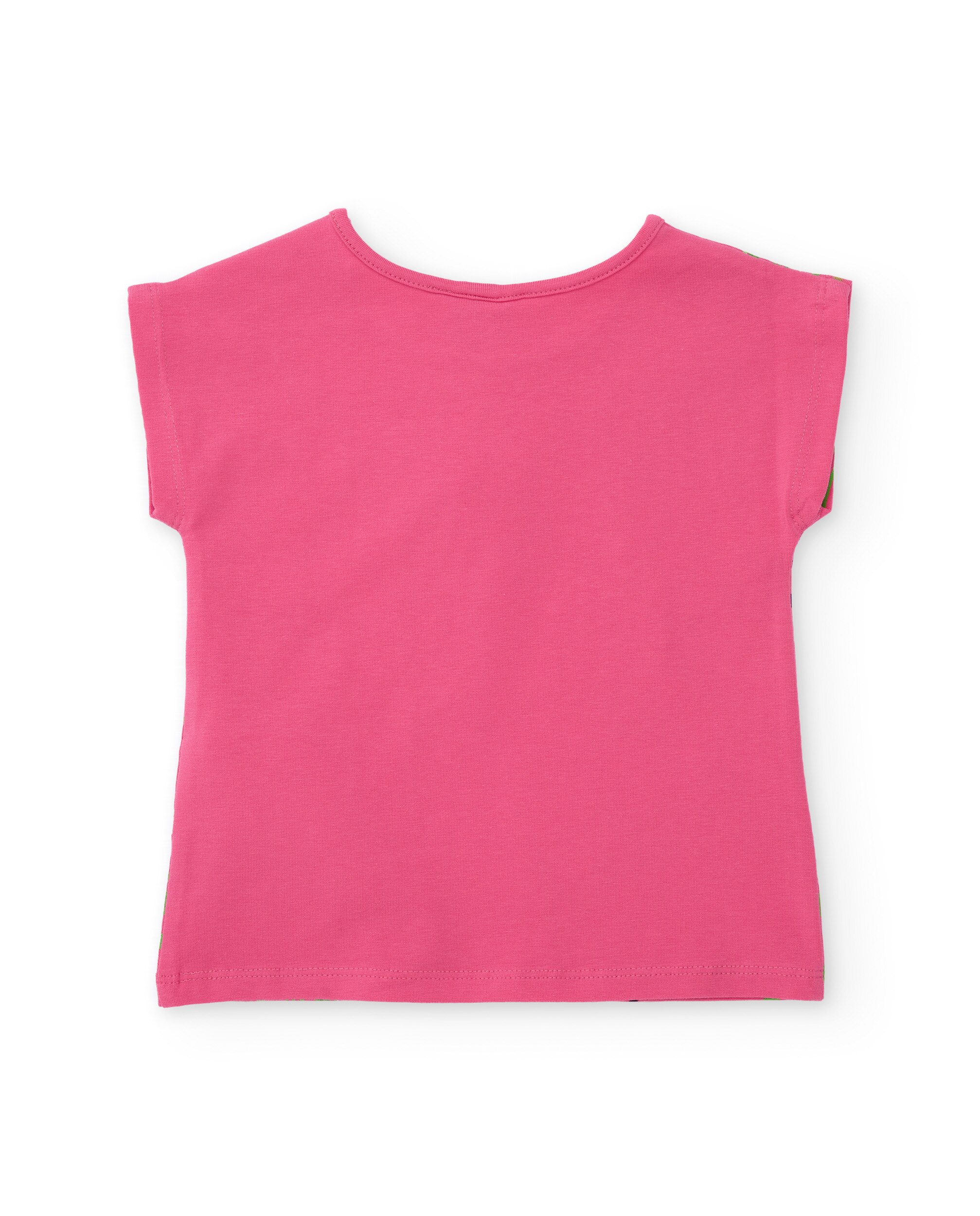 T-shirt Infantil de Malha com Fecho no Ombro Rosa-2