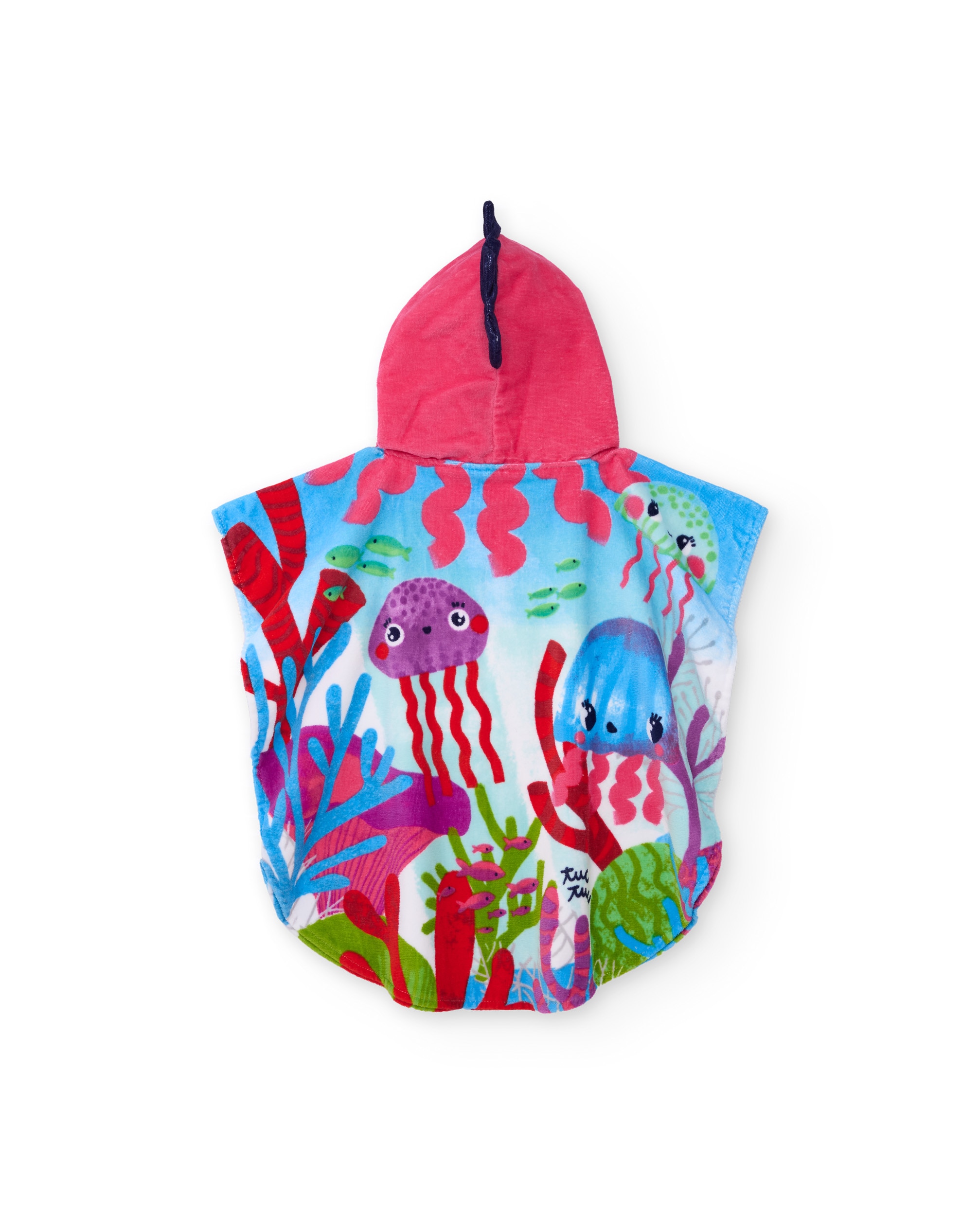 Toalha Poncho Infantil de Malha com Capuz Tuc tuc Azul-2