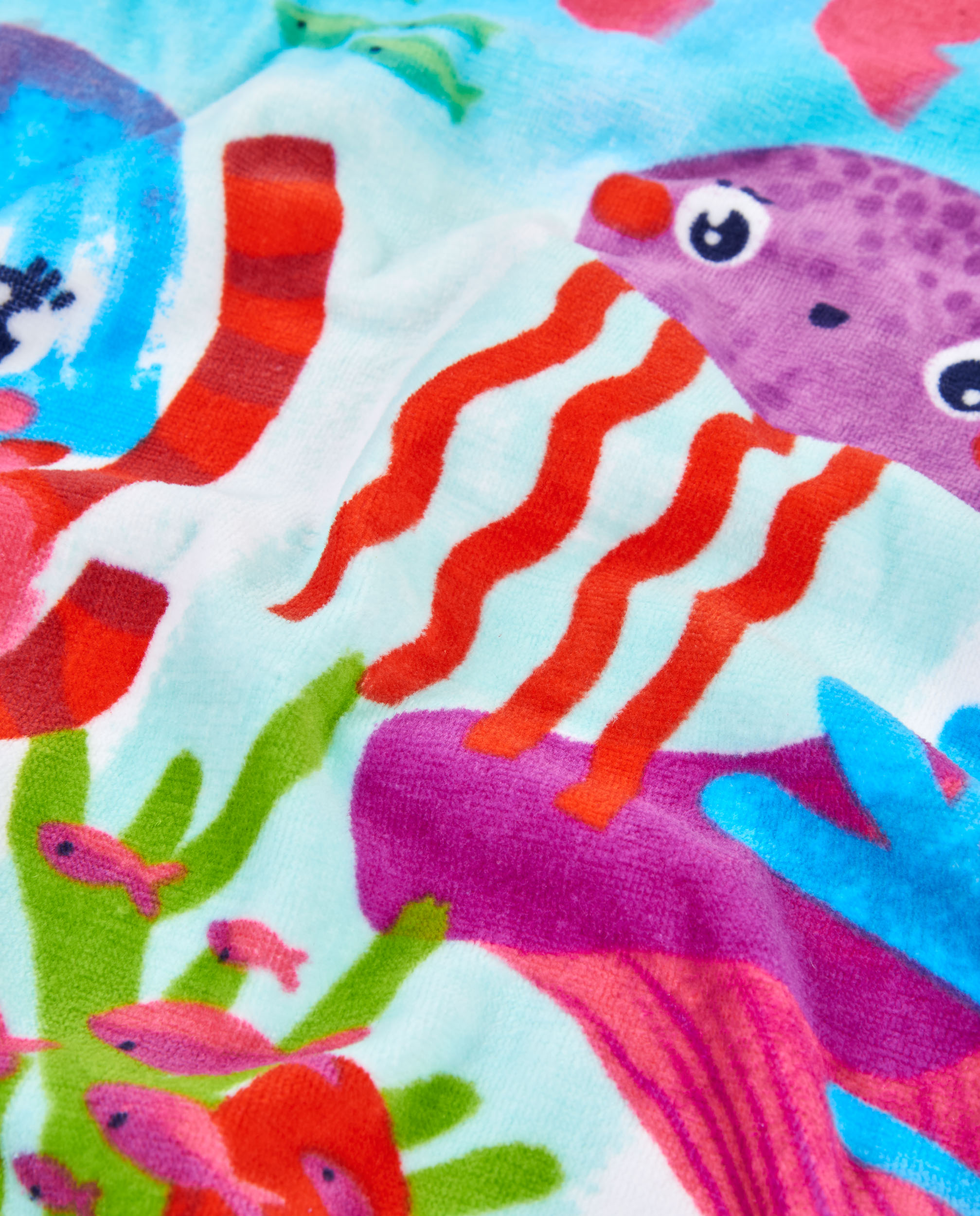 Toalha Poncho Infantil de Malha com Capuz Tuc tuc Azul-3