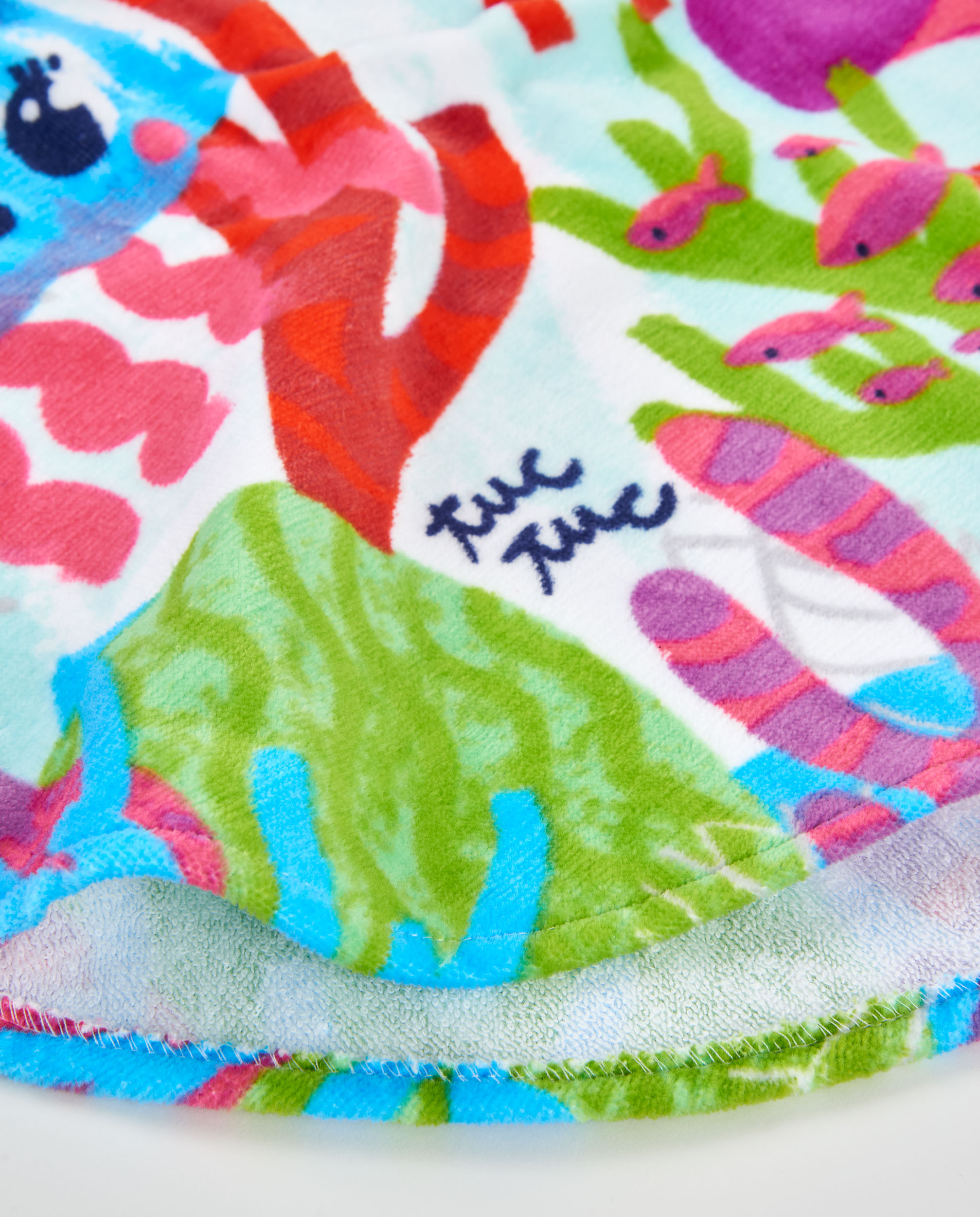 Toalha Poncho Infantil de Malha com Capuz Tuc tuc Azul-4
