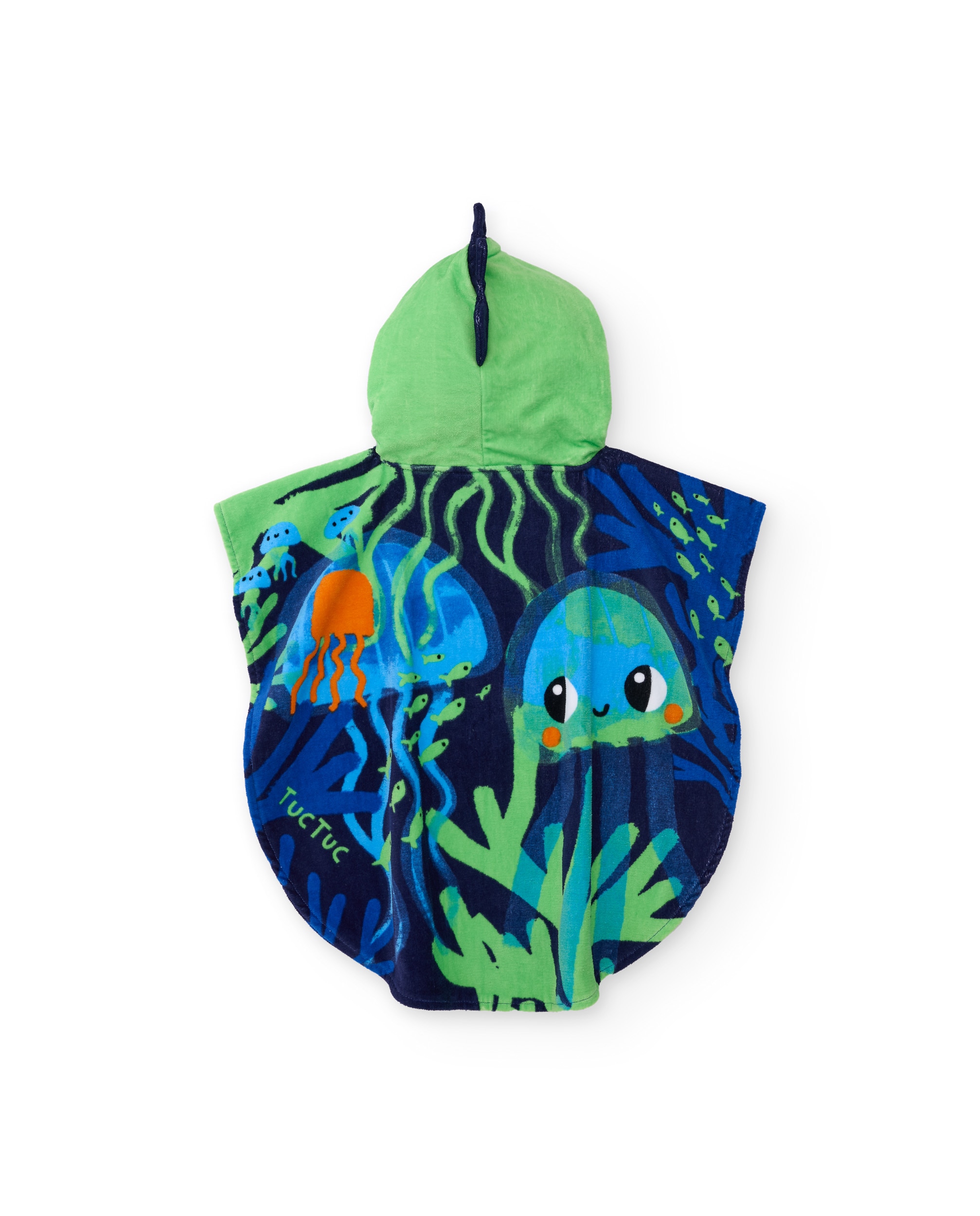 Toalha Poncho Infantil de Malha com Detalhes Bordados Tuc tuc Azul-marinho-2