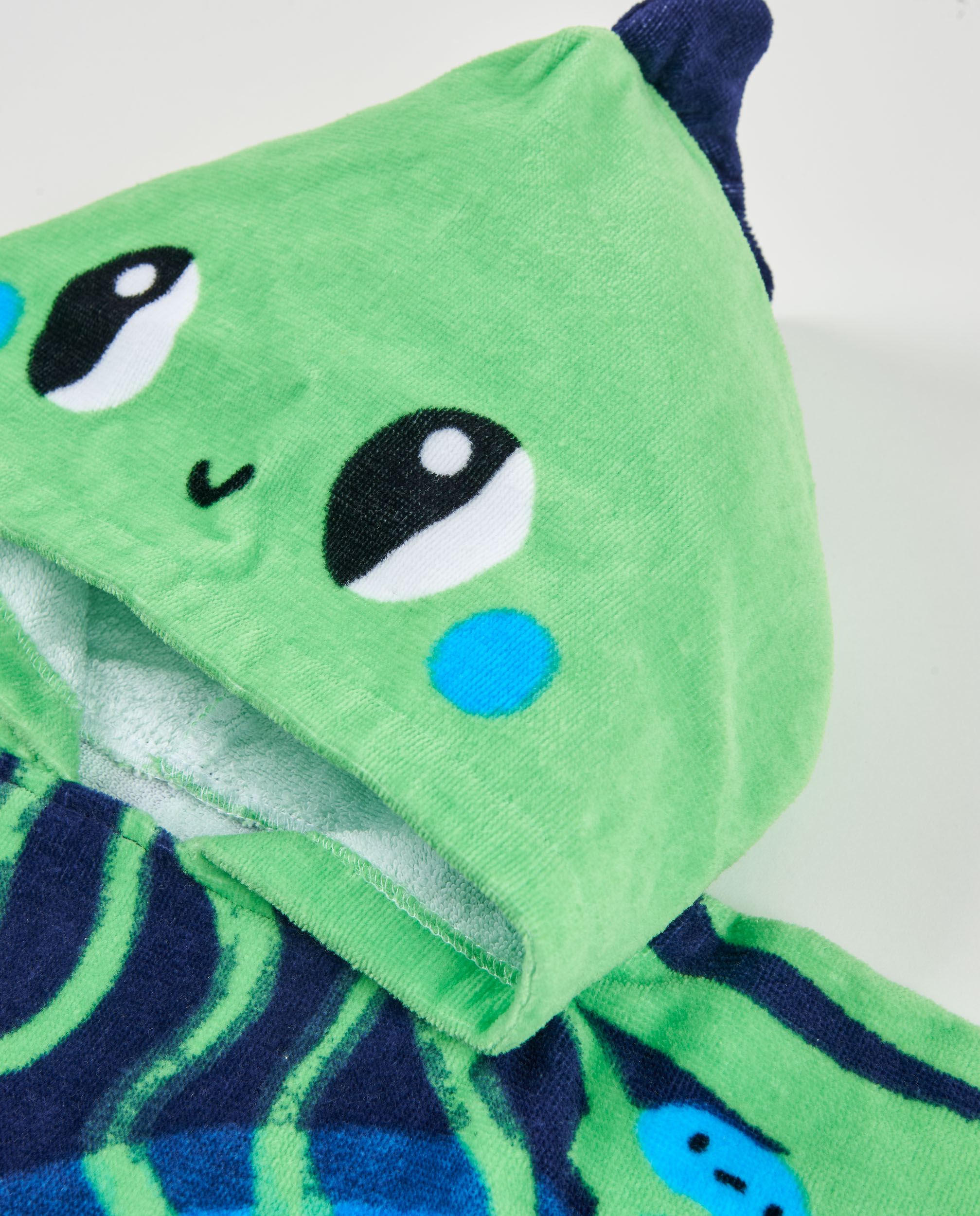 Toalha Poncho Infantil de Malha com Detalhes Bordados Tuc tuc Azul-marinho-3
