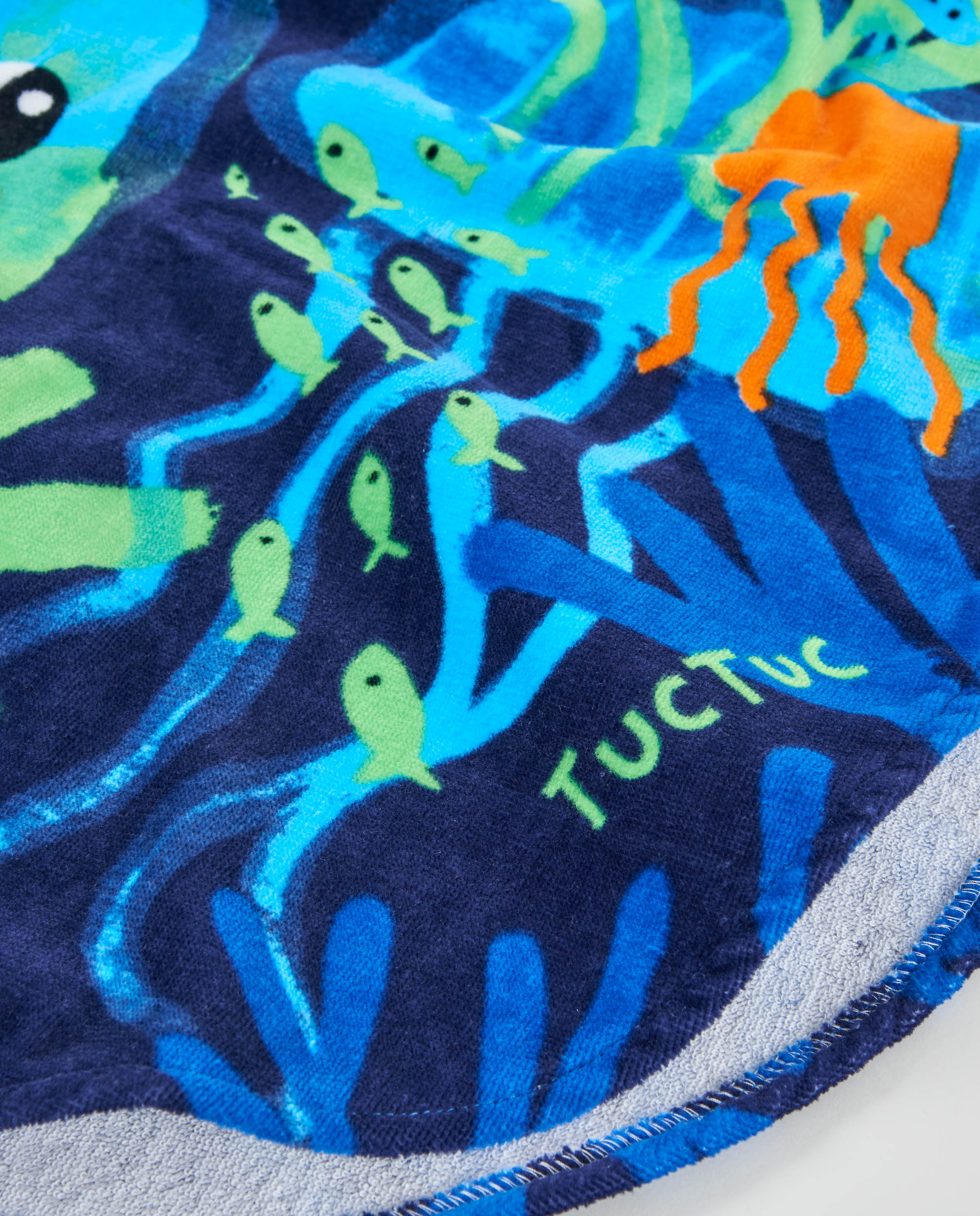Toalha Poncho Infantil de Malha com Detalhes Bordados Tuc tuc Azul-marinho-4