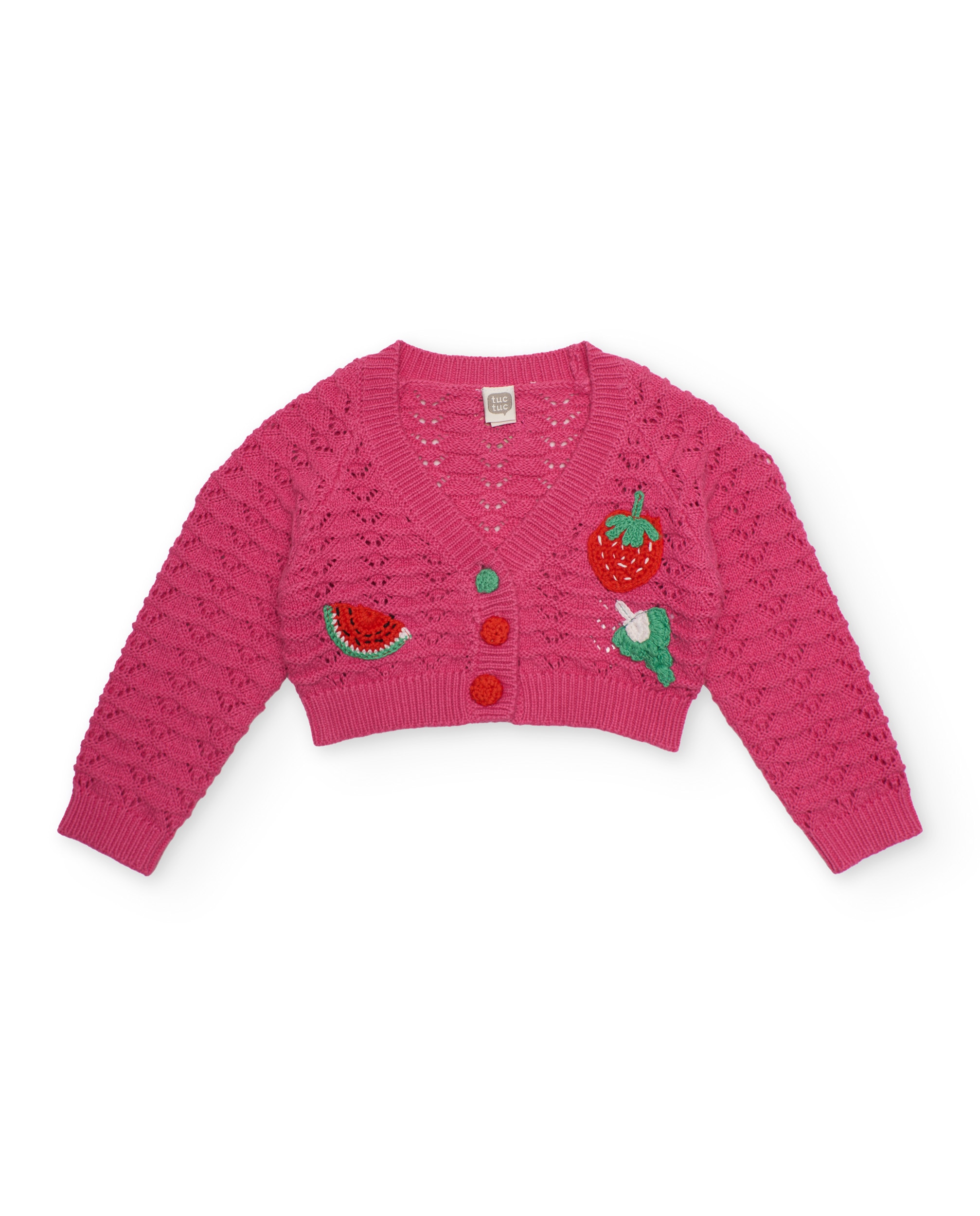 Imagem 0 de Casaco Infantil de Tricô com Motivos de Frutas