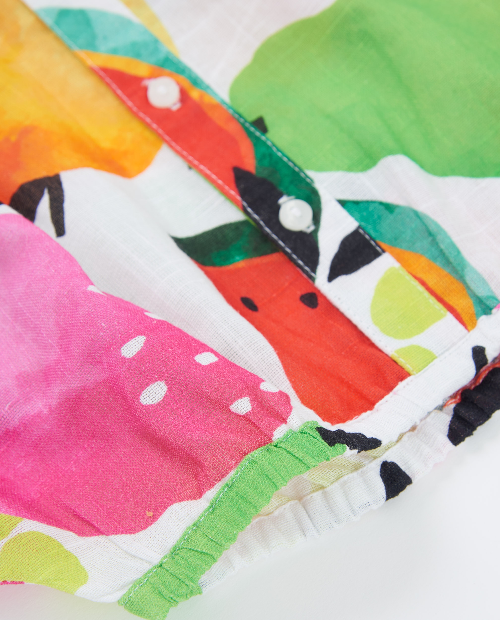 Camisa de Plana com Design Curto Multicolor-4