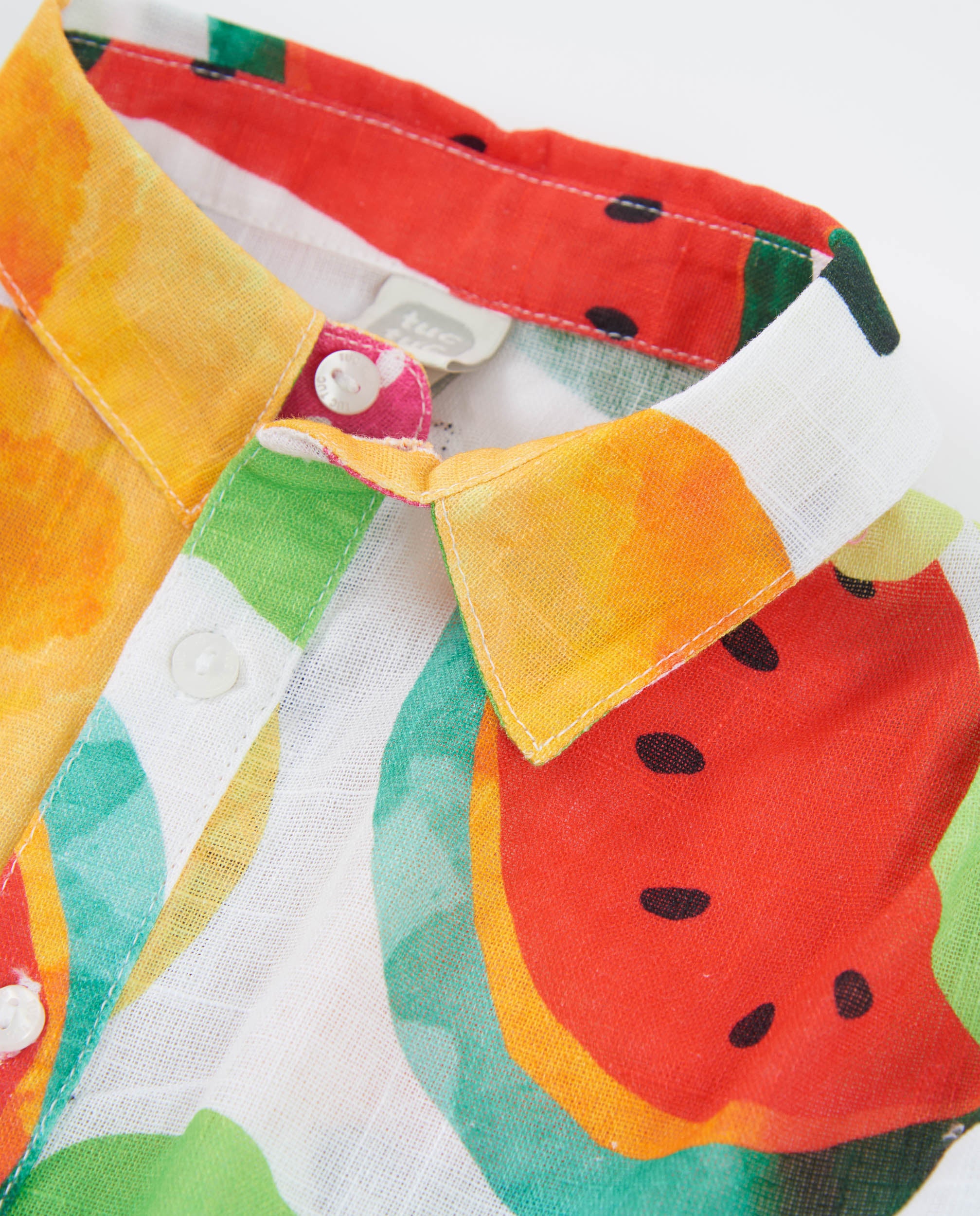 Camisa Infantil de Plana com Design Curto Multicolor-5