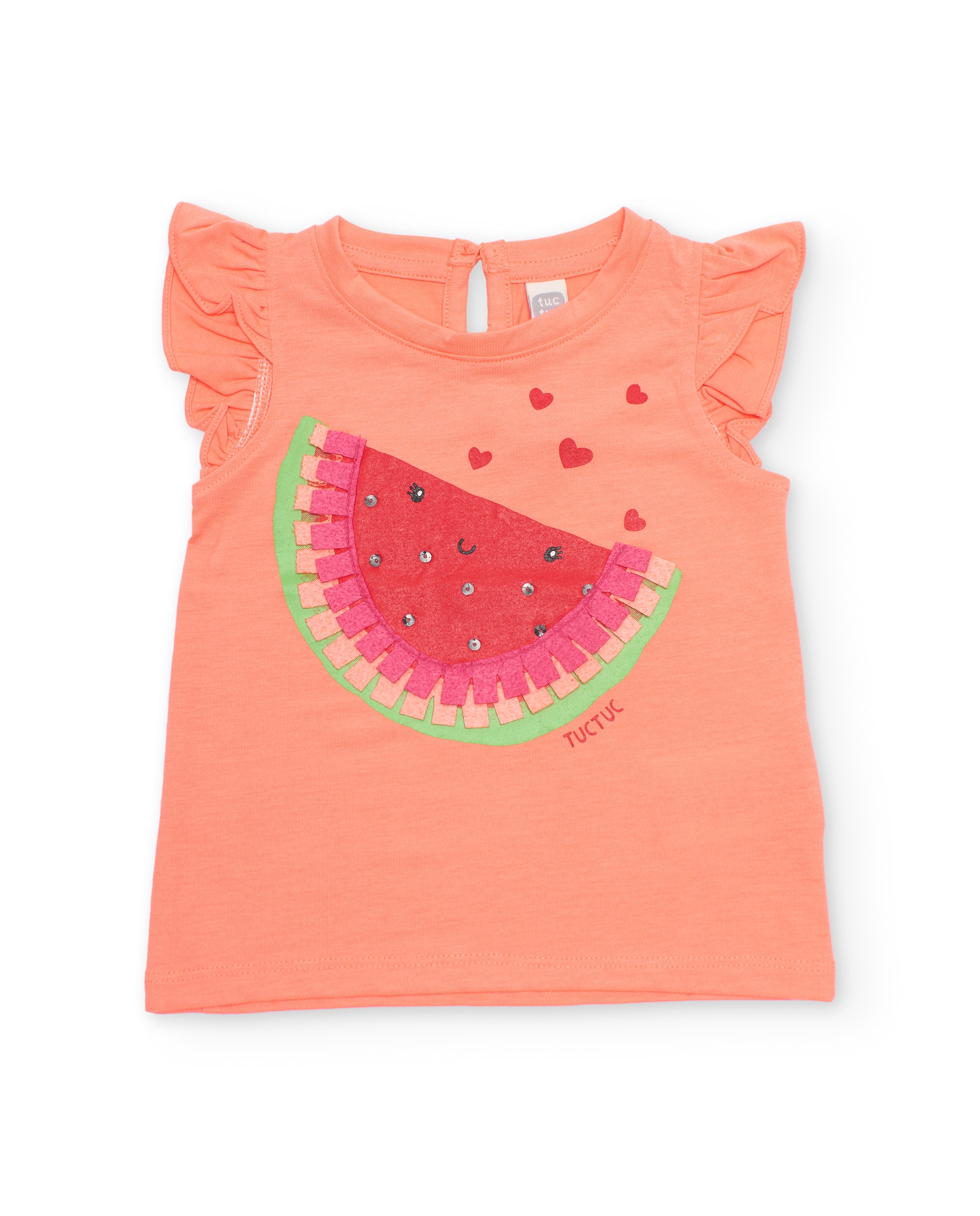 Imagem 0 de T-shirt Infantil de Malha e Detalhes Brilhantes