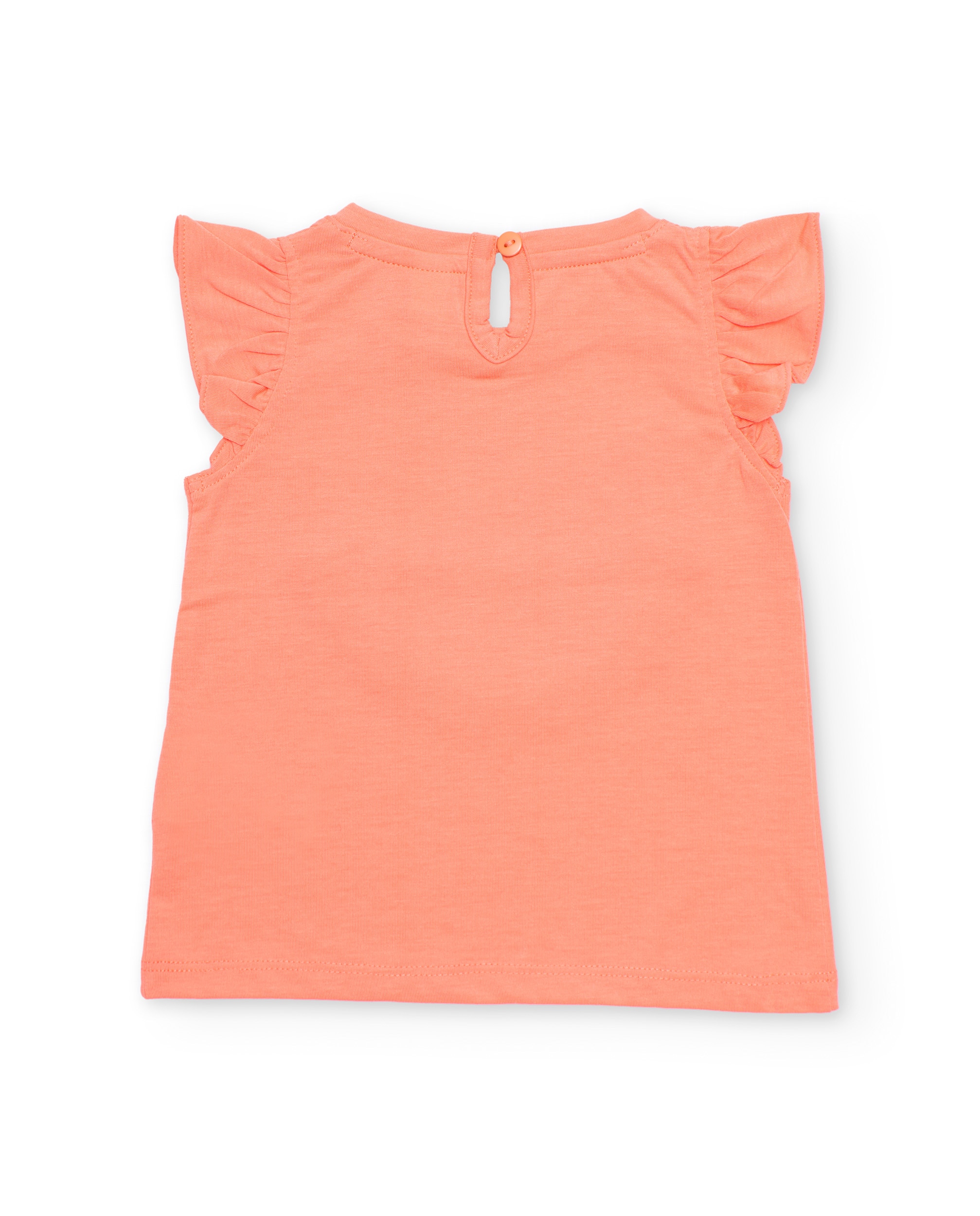 T-shirt Infantil de Malha e Detalhes Brilhantes Laranja-2