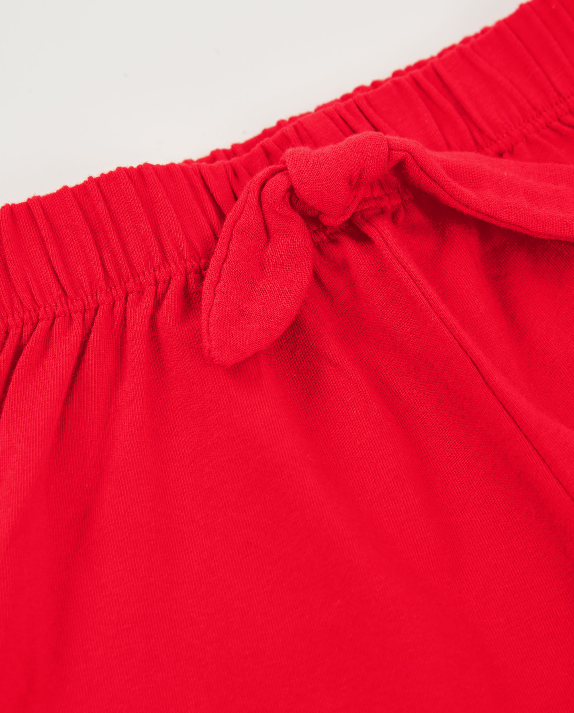 Short Infantil de Malha e Folho na Bainha Vermelho-3