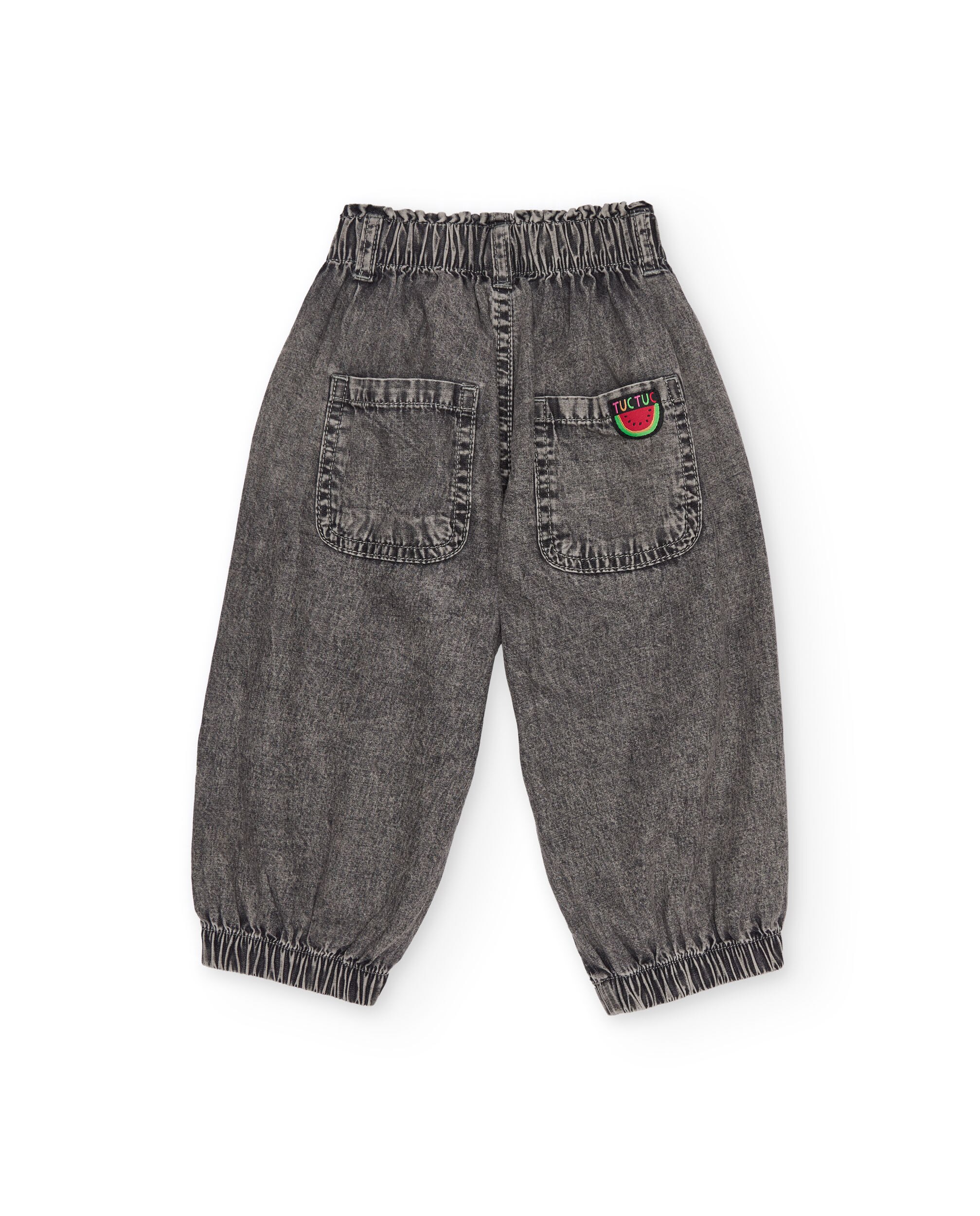 Calças de Plana e Denim Efeito Lavagem Tuc tuc Cinzento-2