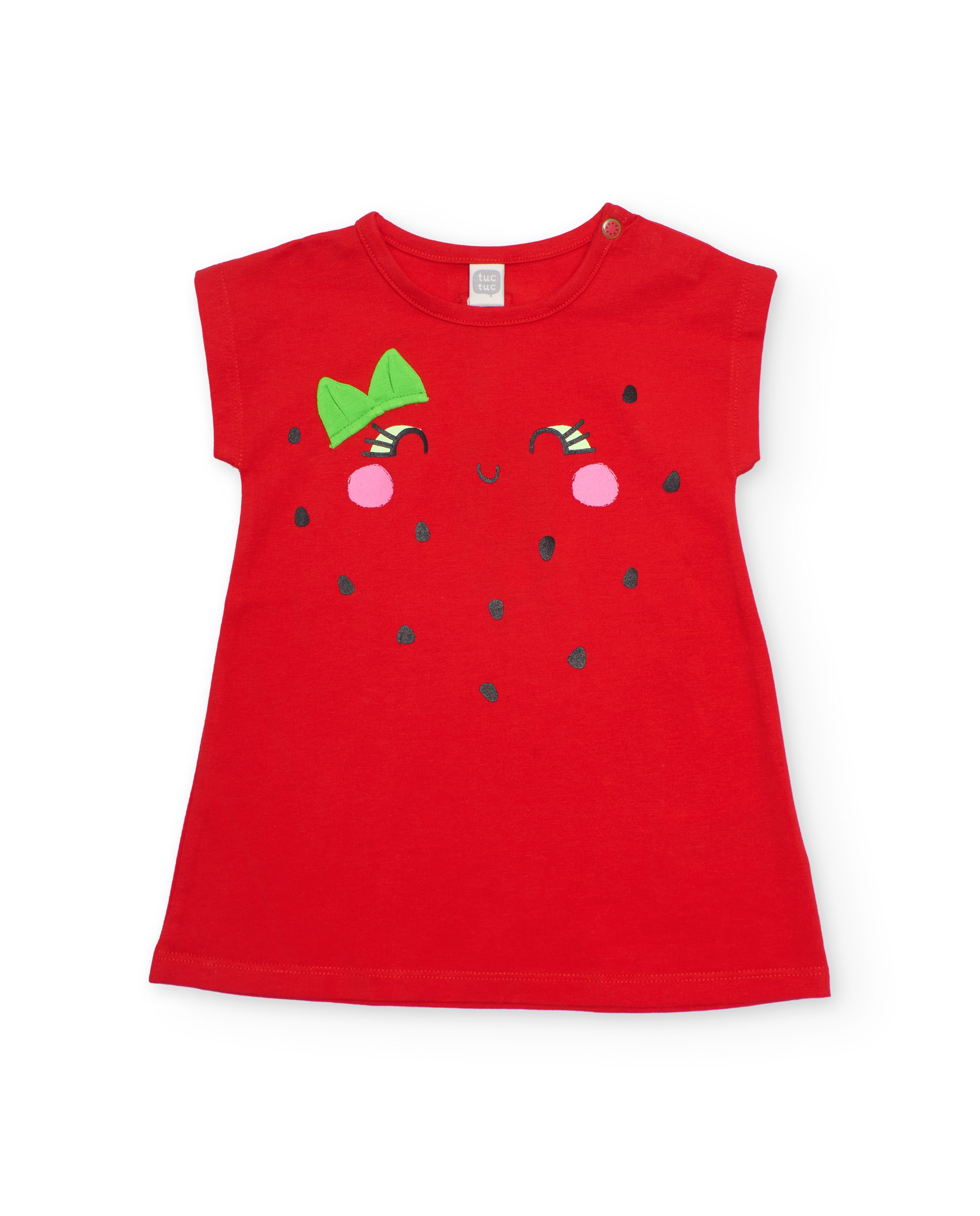 Imagem 0 de Vestido Infantil de Malha com Detalhes Bordados