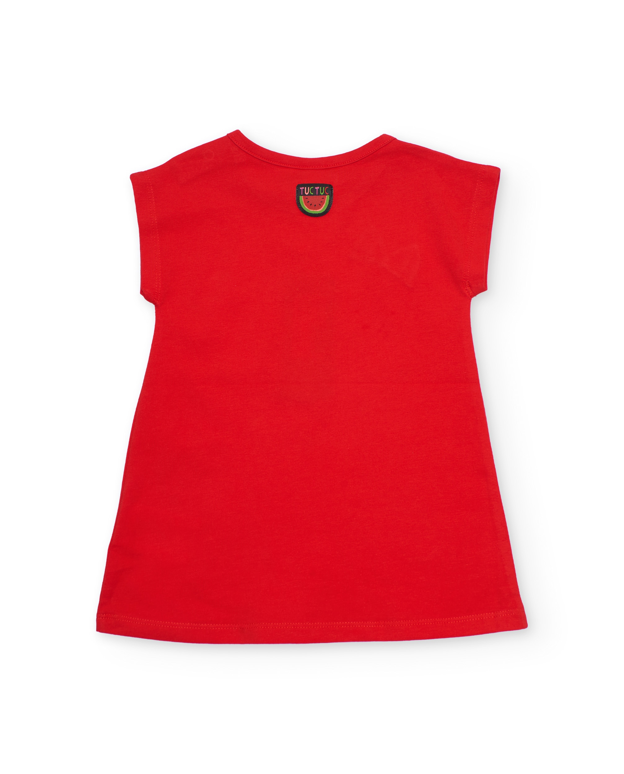 Vestido Infantil de Malha com Detalhes Bordados Tuc tuc Vermelho-2