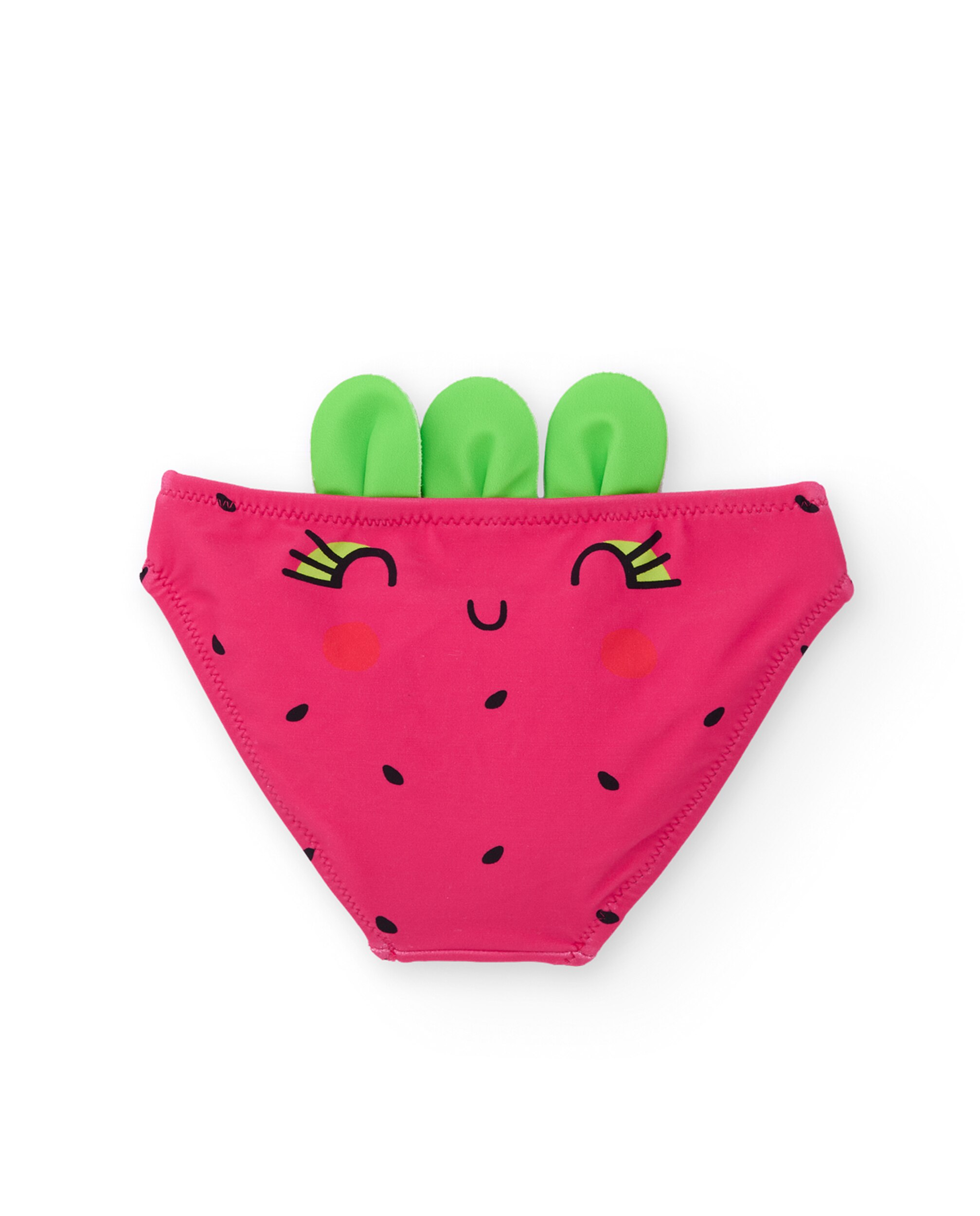 Cueca Infantil de Malha com Detalhe de Folhinhas Tuc tuc Rosa-2