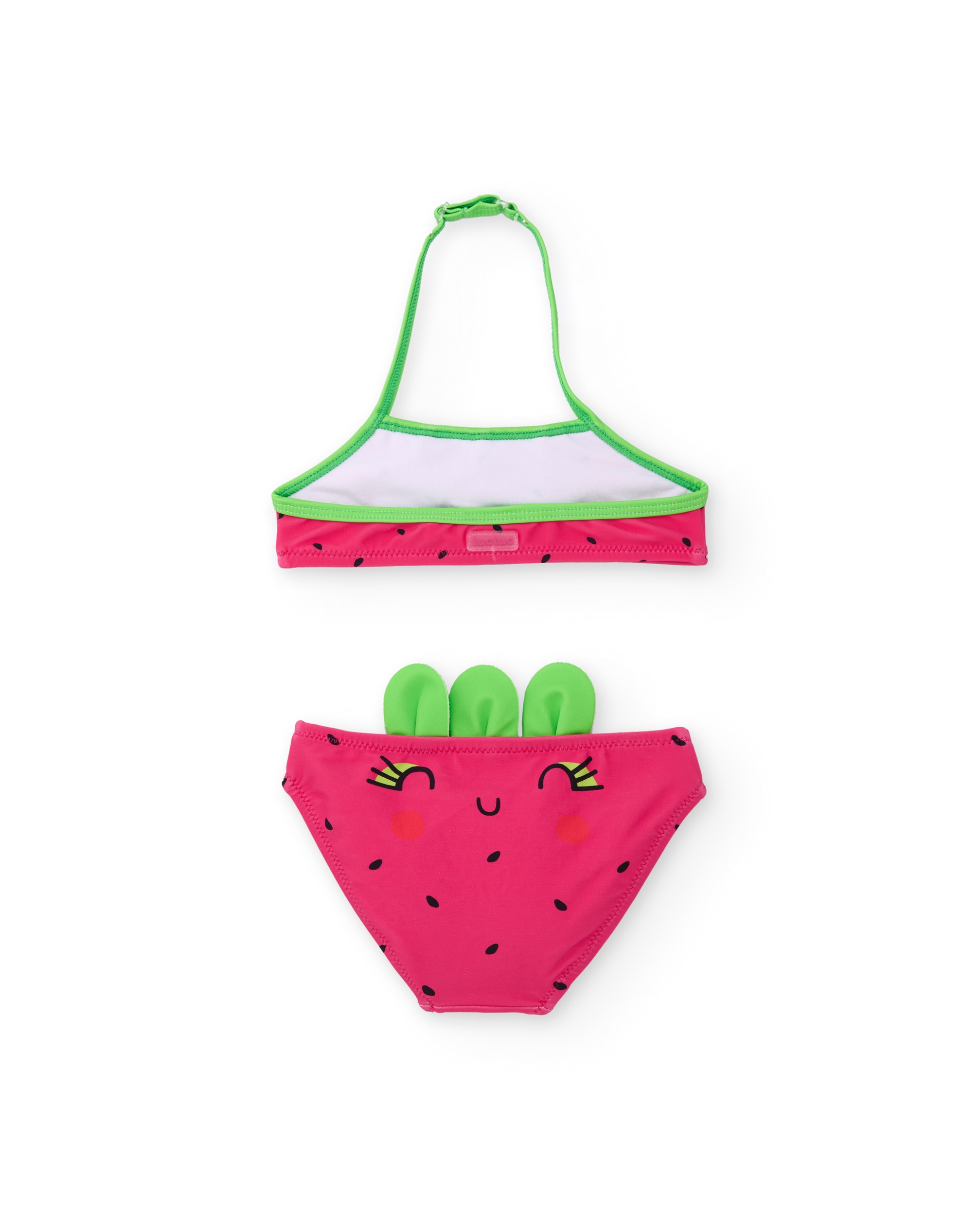 Biquíni Infantil de Malha com Folhinhas em Relevo Tuc tuc Vermelho-2