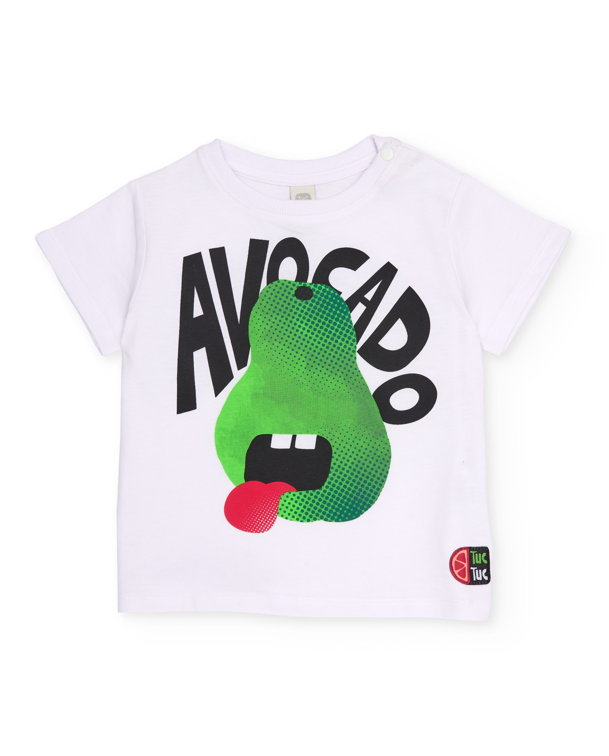Conjunto Infantil de Malha com Estampado Frontal Grande Branco-2