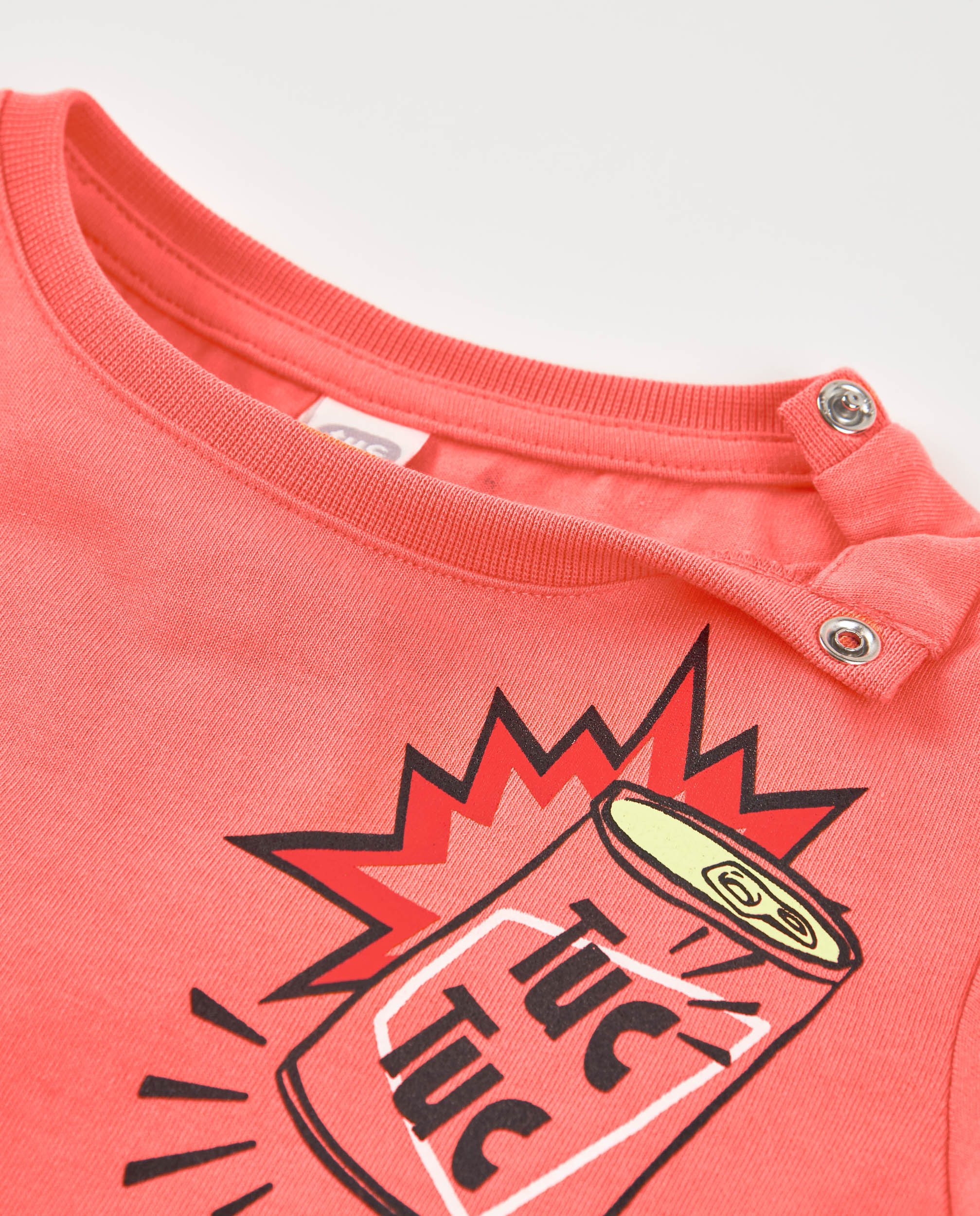 T-shirt Infantil de Malha com Motivo Estilo Pop Tuc tuc Laranja-3