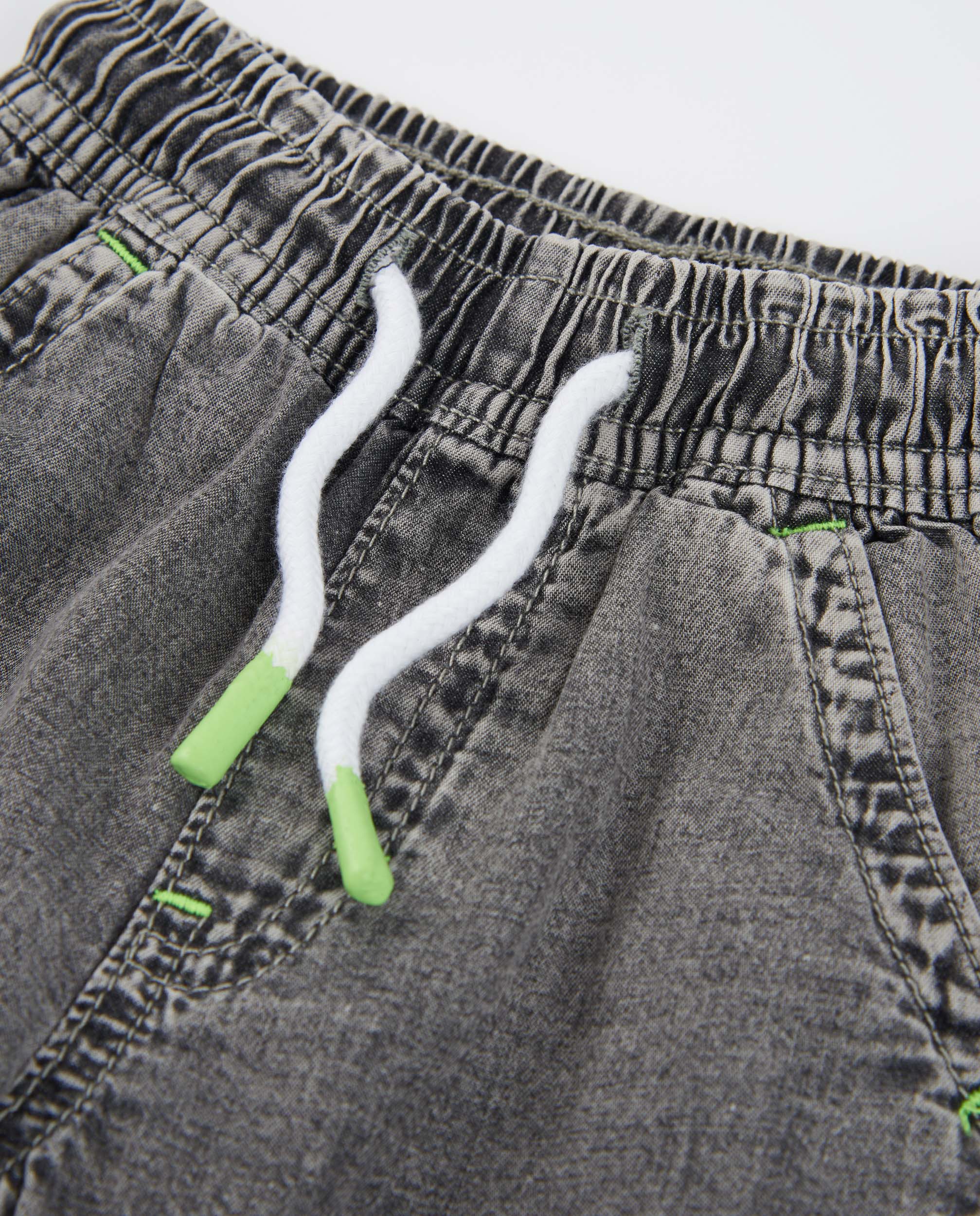Calças de Plana e Denim com Efeito Lavagem Tuc tuc Cinzento-3
