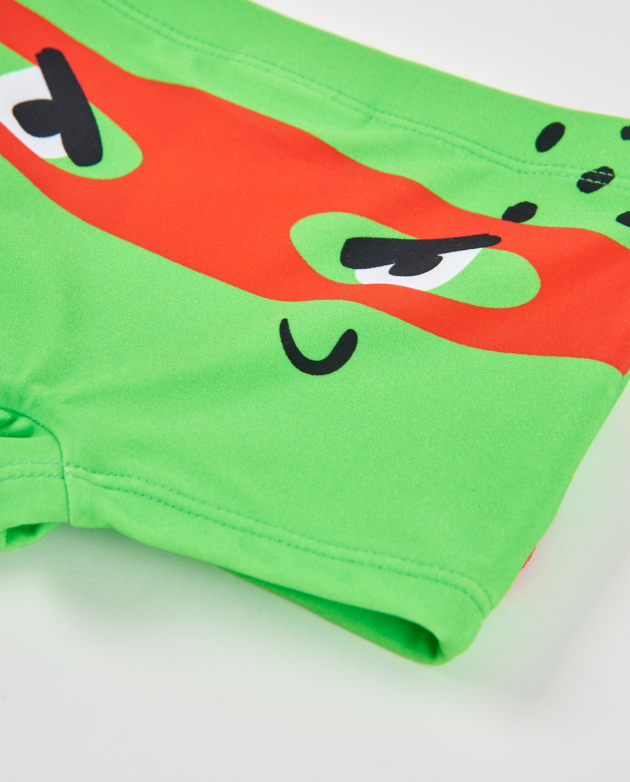 Fato de Banho Infantil de Malha e Estampado de Cómic Verde-4