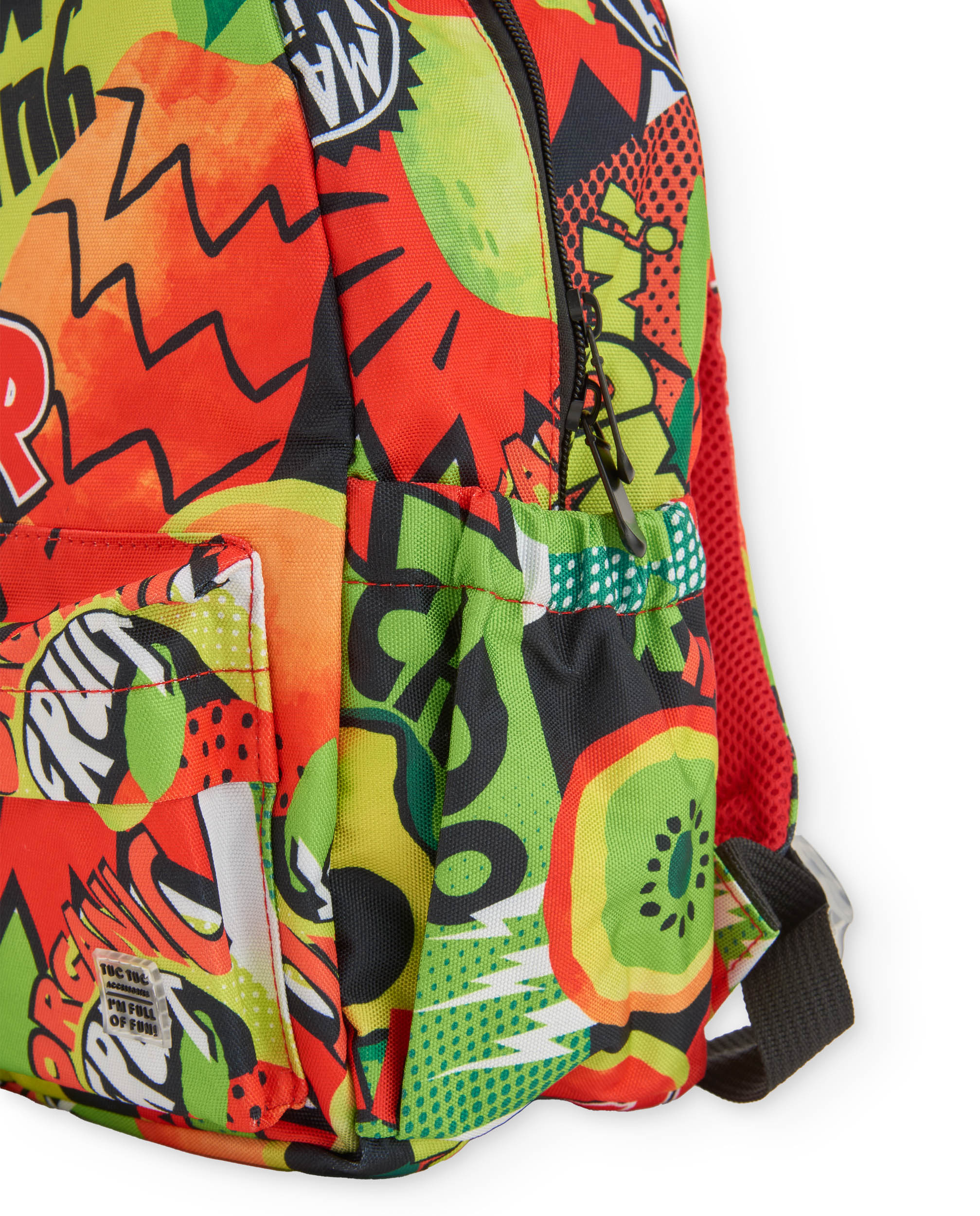 Mochila Infantil de Plana com Múltiplos Bolsos Tuc tuc Vermelho / Verde-3