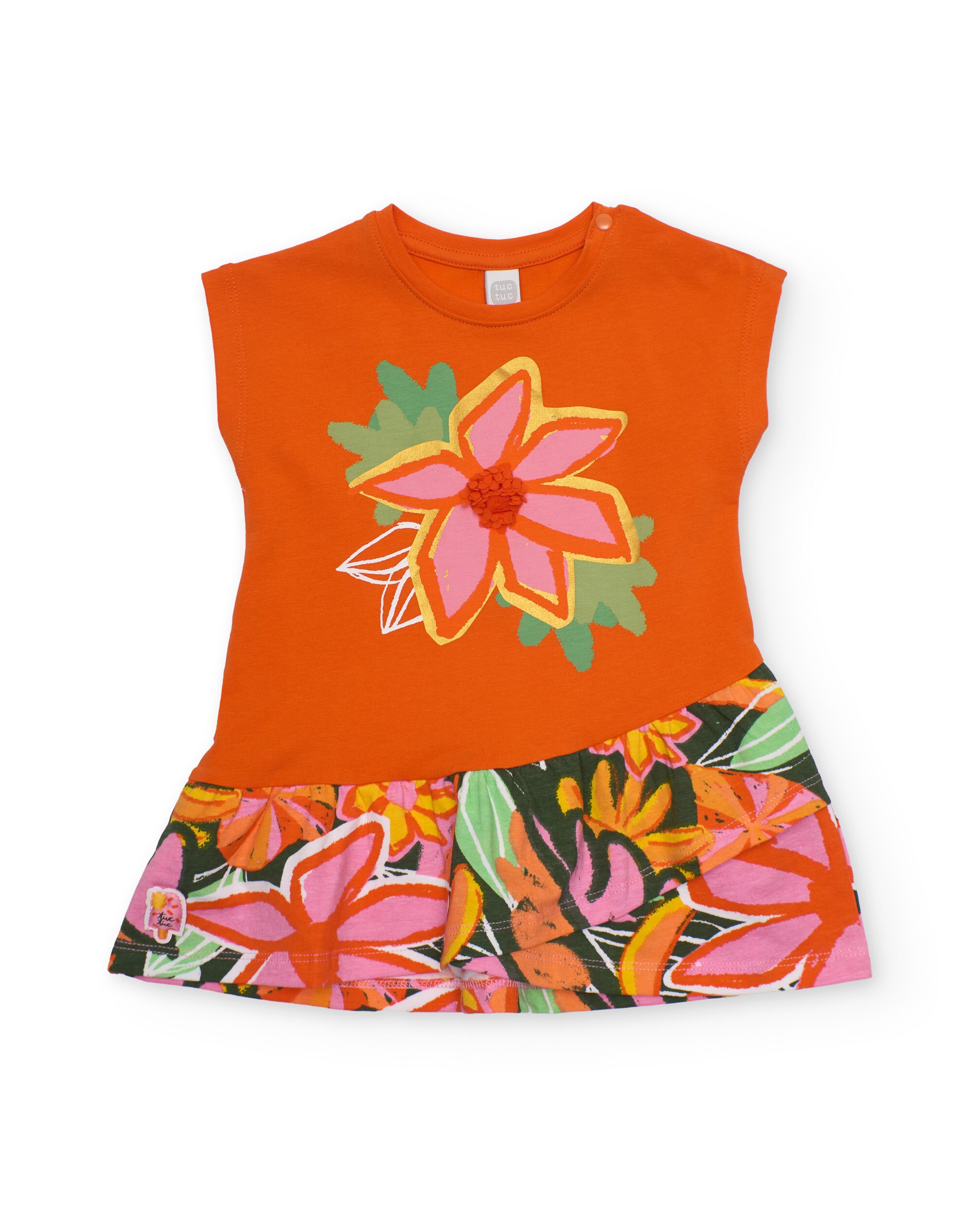 Imagem 0 de Vestido Infantil de Malha e Detalhe Texturizado