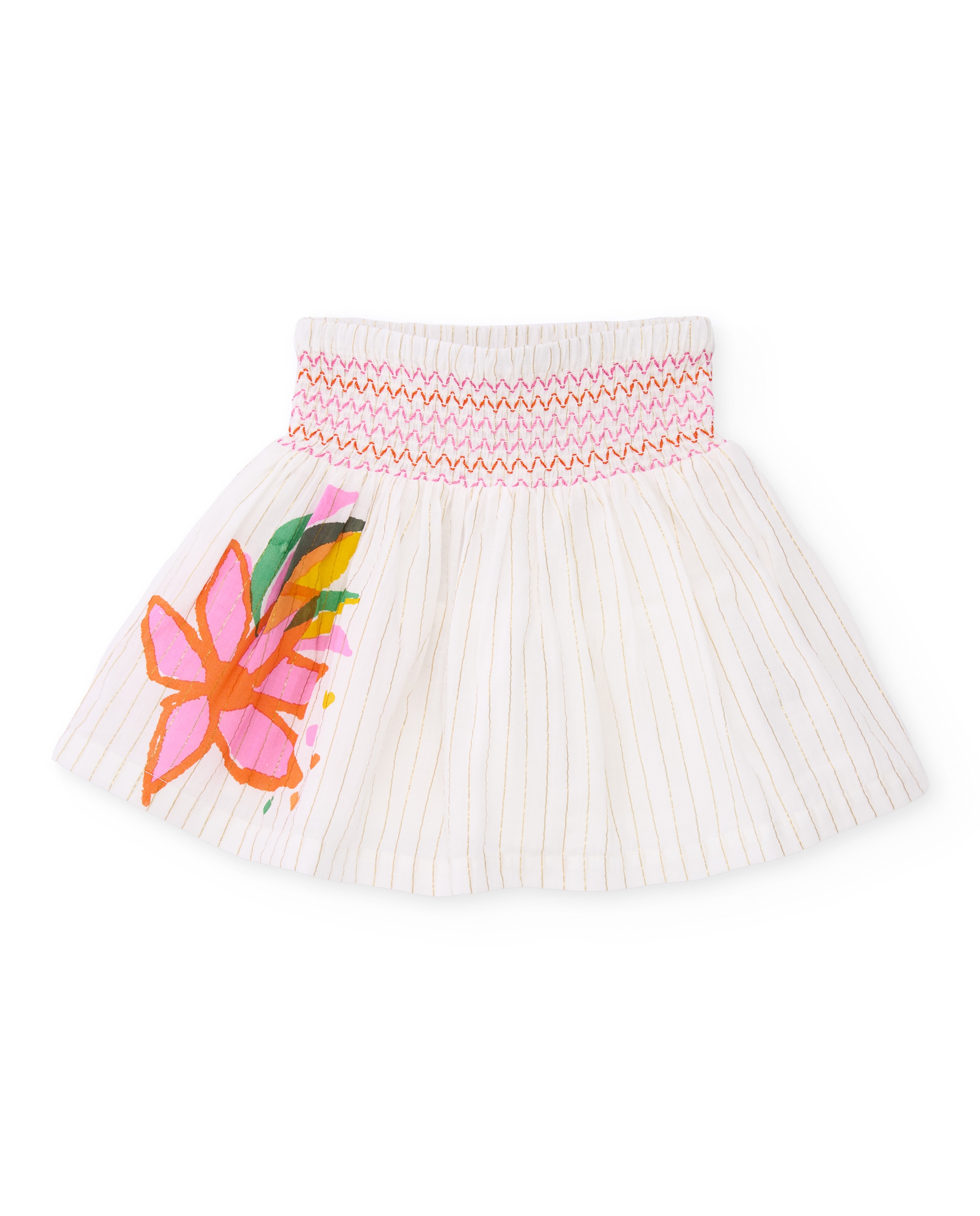 Saia Infantil de Plana com Bordado Decorativo Branco-1