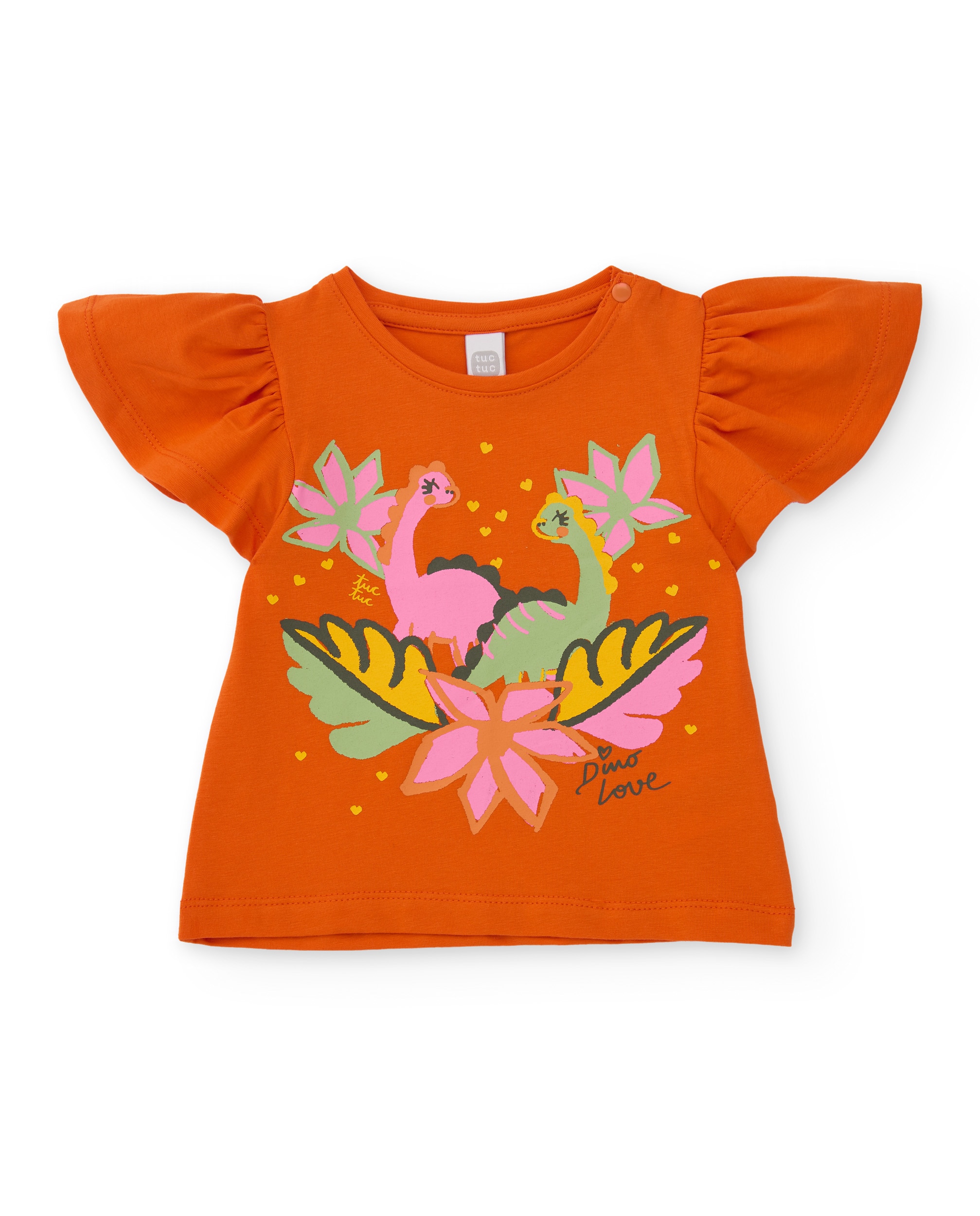 Imagem 0 de T-shirt Infantil de Malha e Mangas com Folho