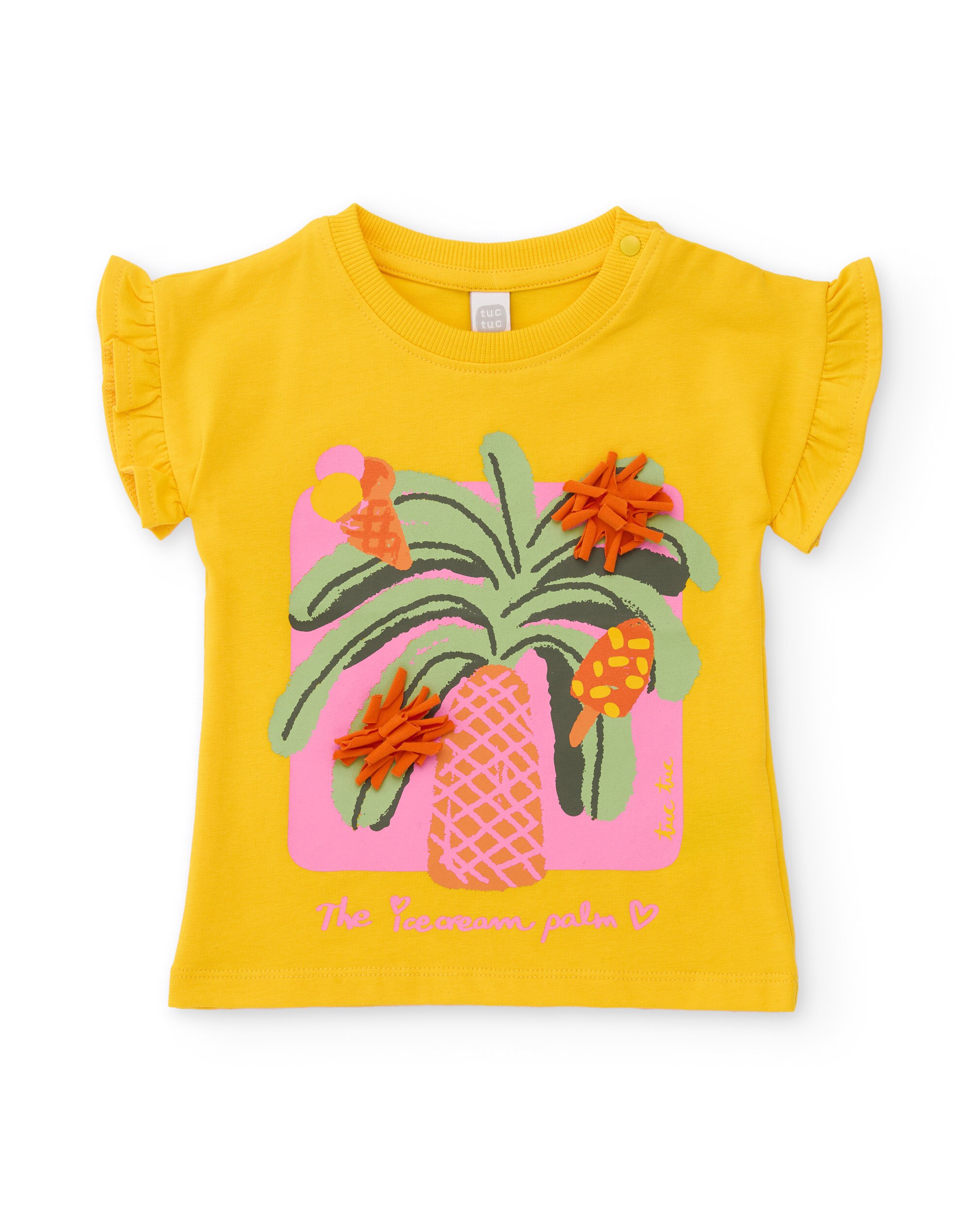 Conjunto Infantil de Malha com Detalhes em Relevo Tuc tuc Amarelo-2