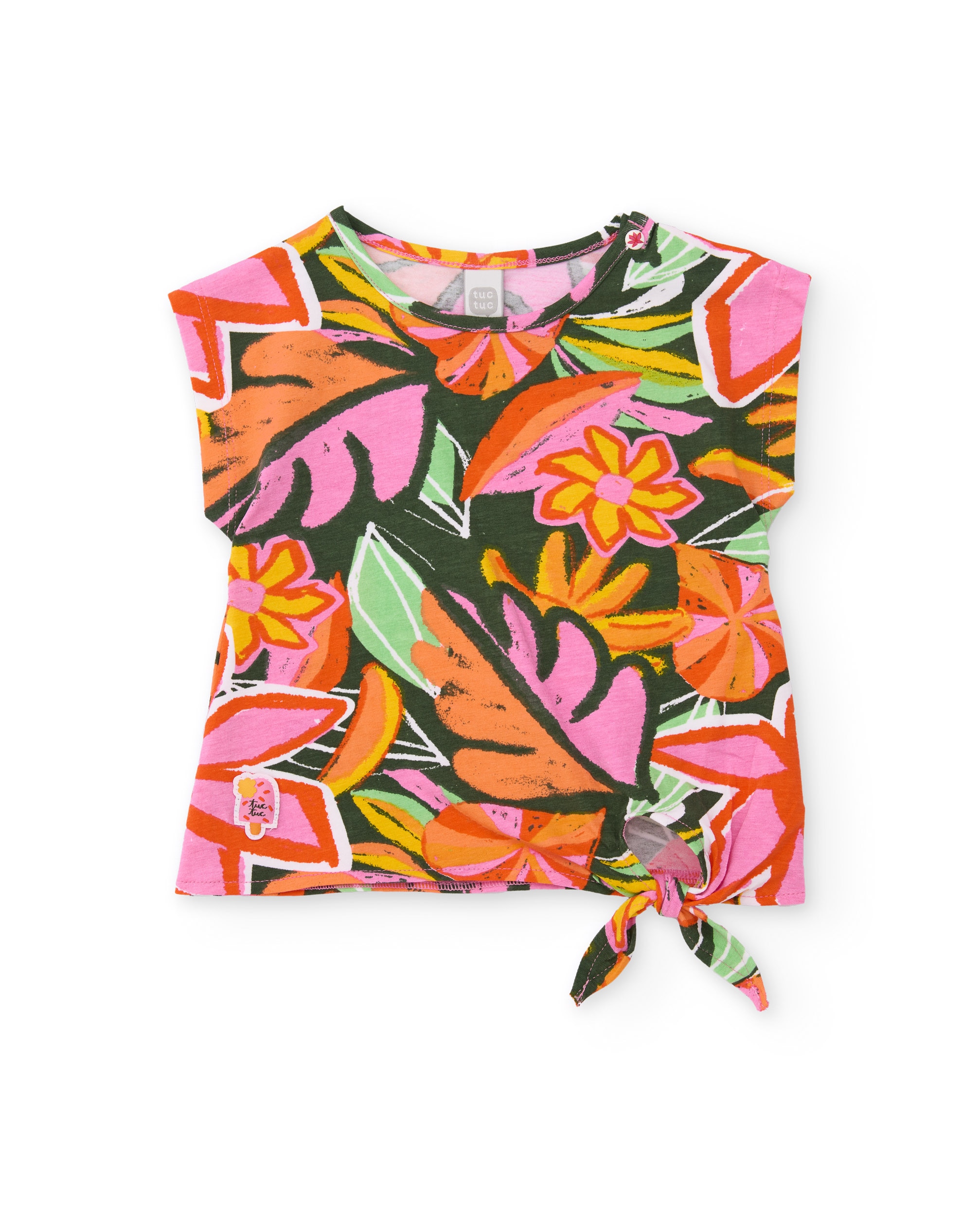 Imagem 0 de T-shirt Infantil de Malha com Nó na Bainha