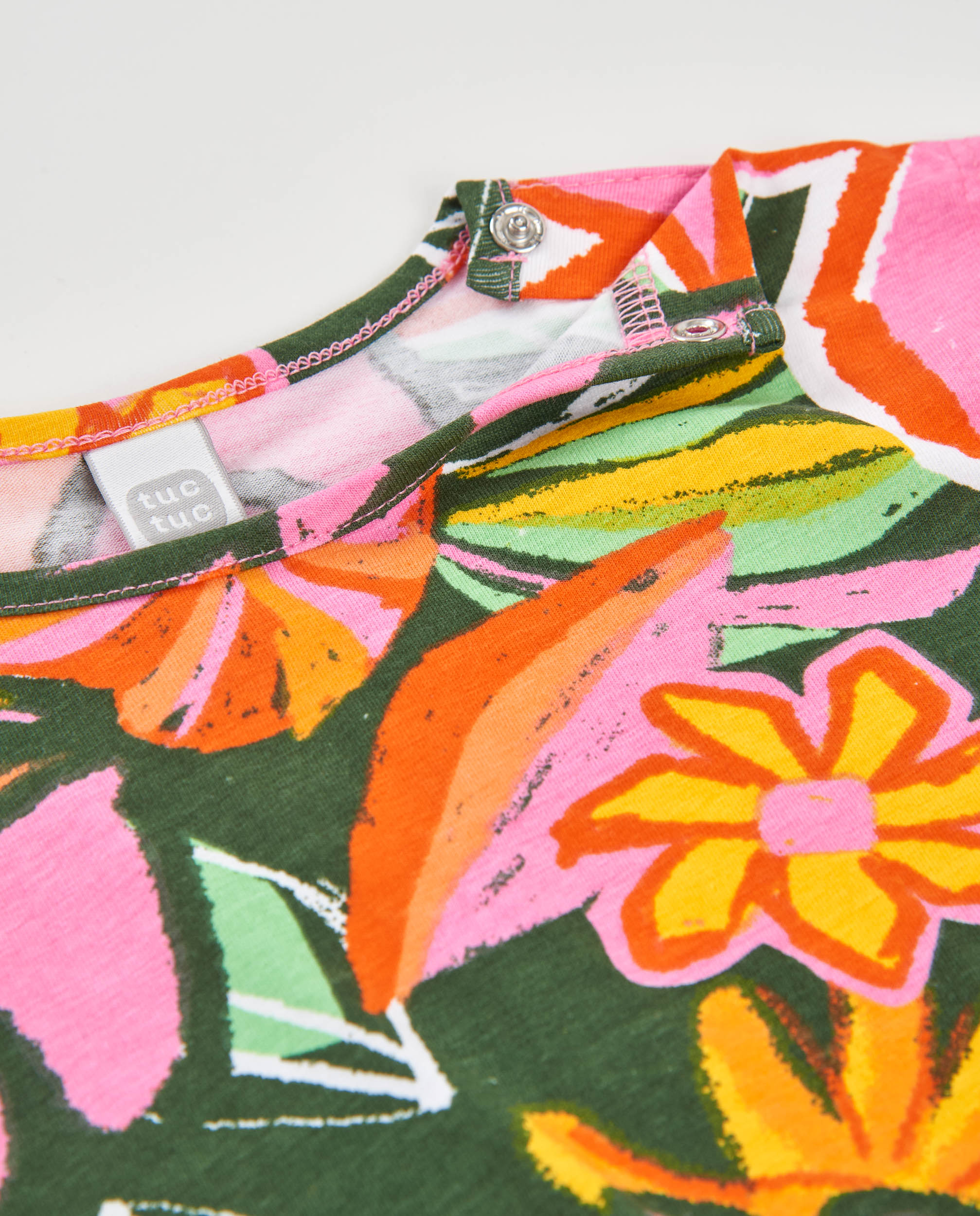 T-shirt Infantil de Malha com Nó na Bainha Laranja-3