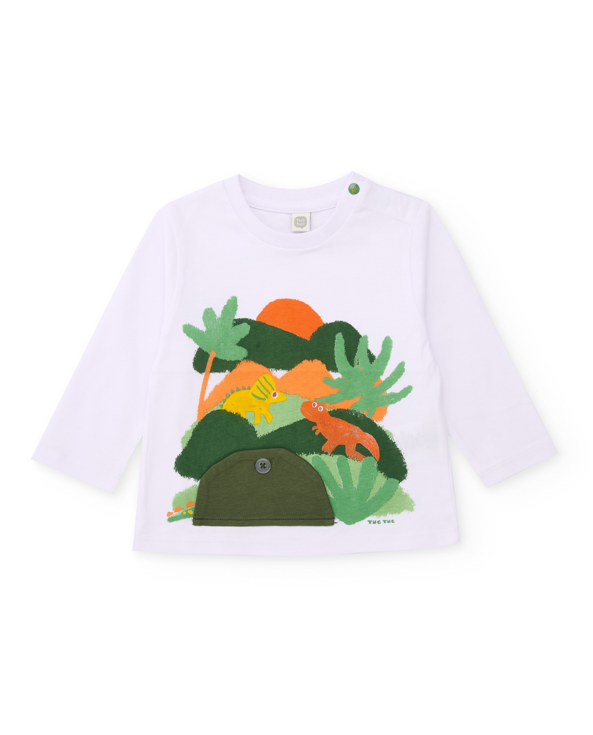 Imagem 0 de T-shirt Infantil de Malha e Aplique com Botão