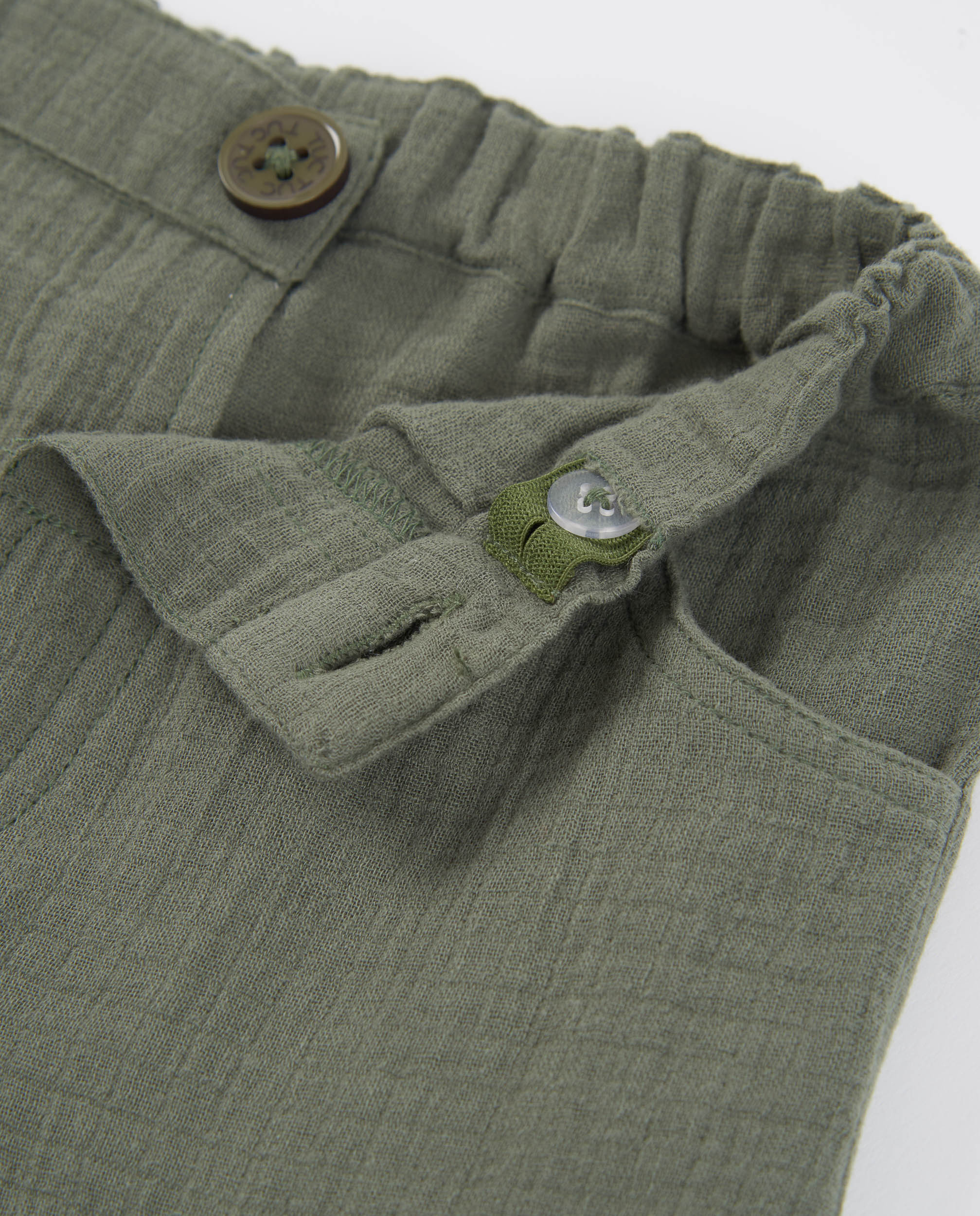 Calças de Plana com Bolsos Cargo Tuc tuc Verde-militar-3