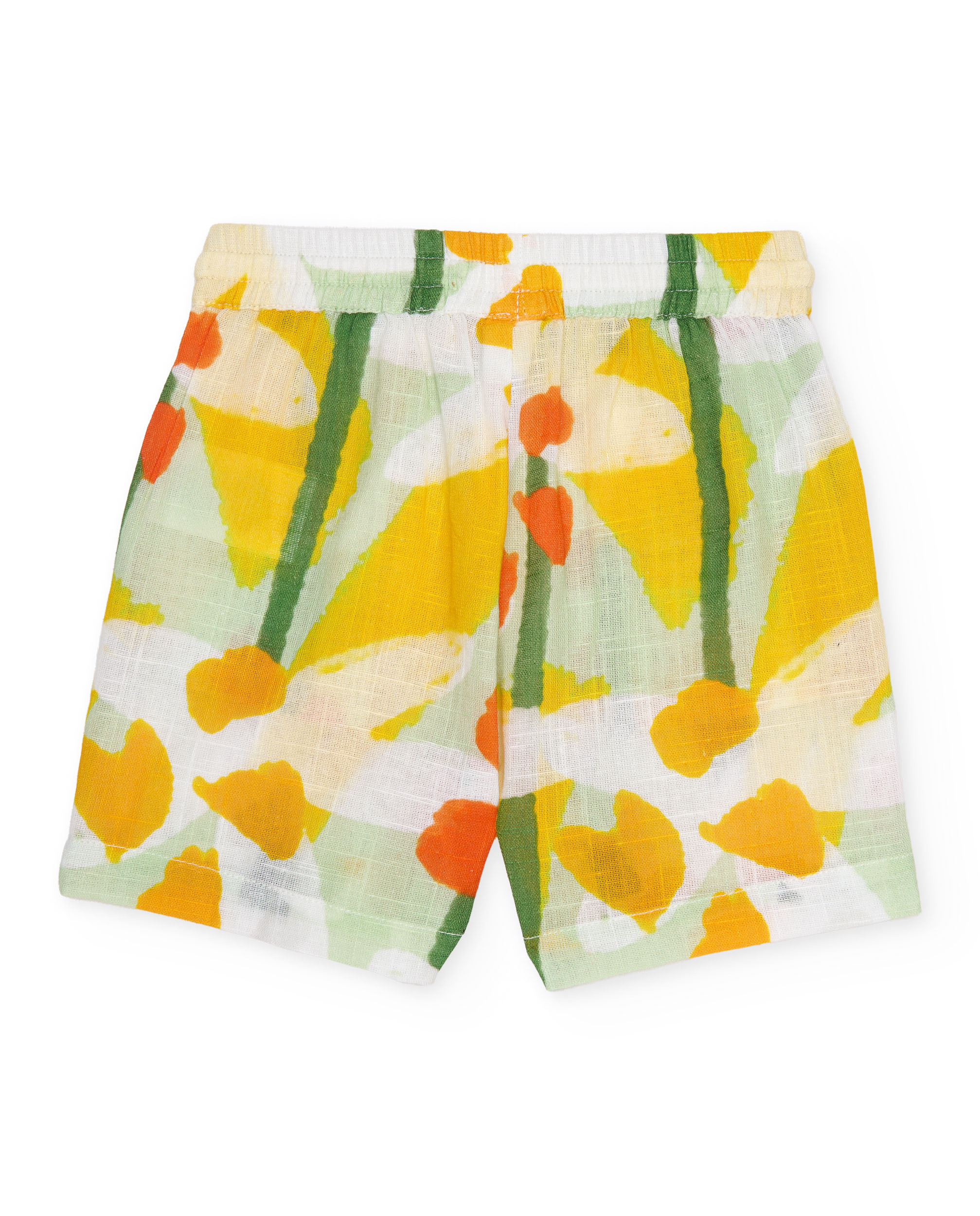 Bermudas Infantil de Plana e Tecido Leve Verde-2