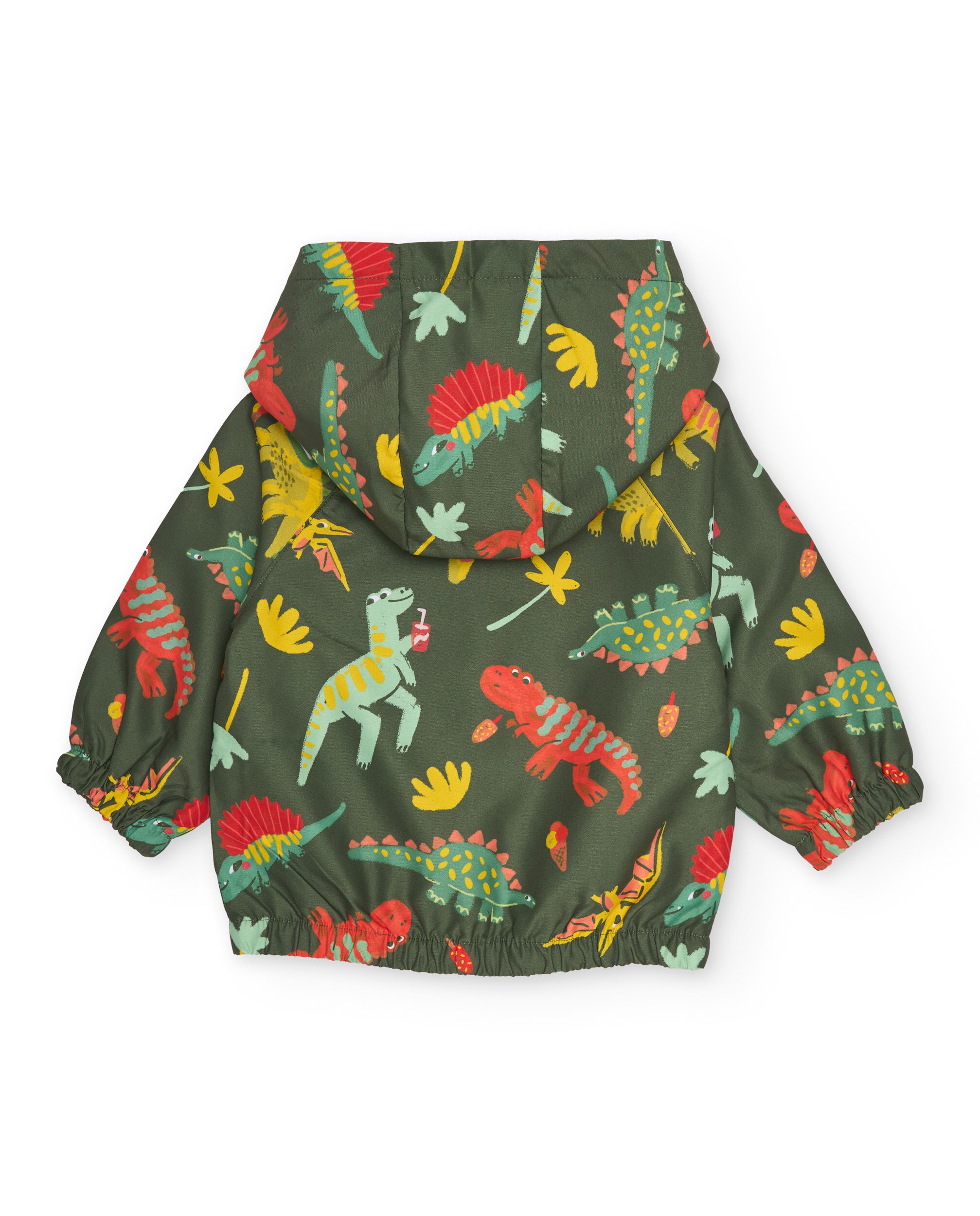 Casaco Infantil de Plana com Estampado Integral Verde-militar-2