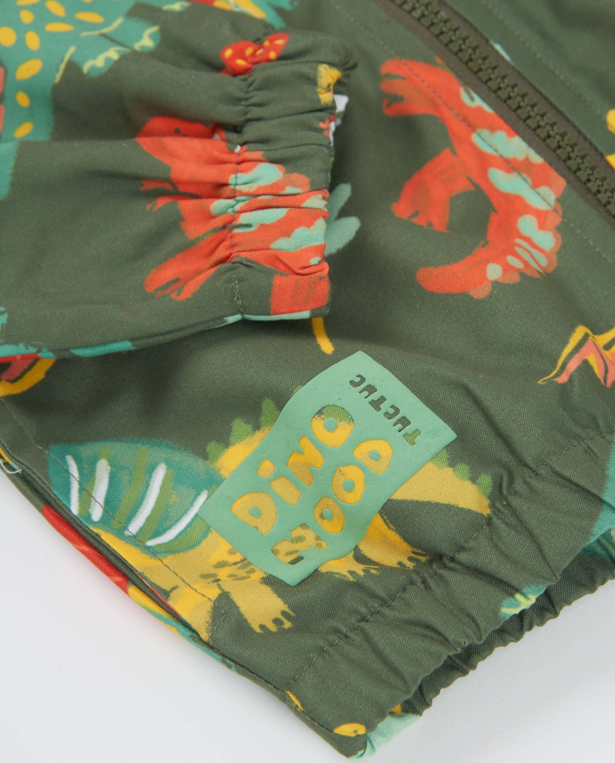 Casaco Infantil de Plana com Estampado Integral Verde-militar-4