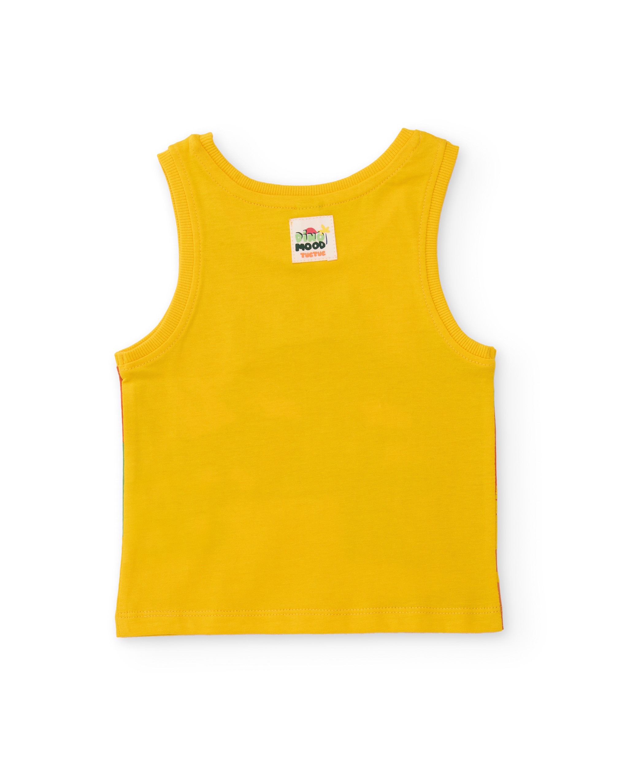 T-shirt Infantil de Malha e Alças Amarelo-2