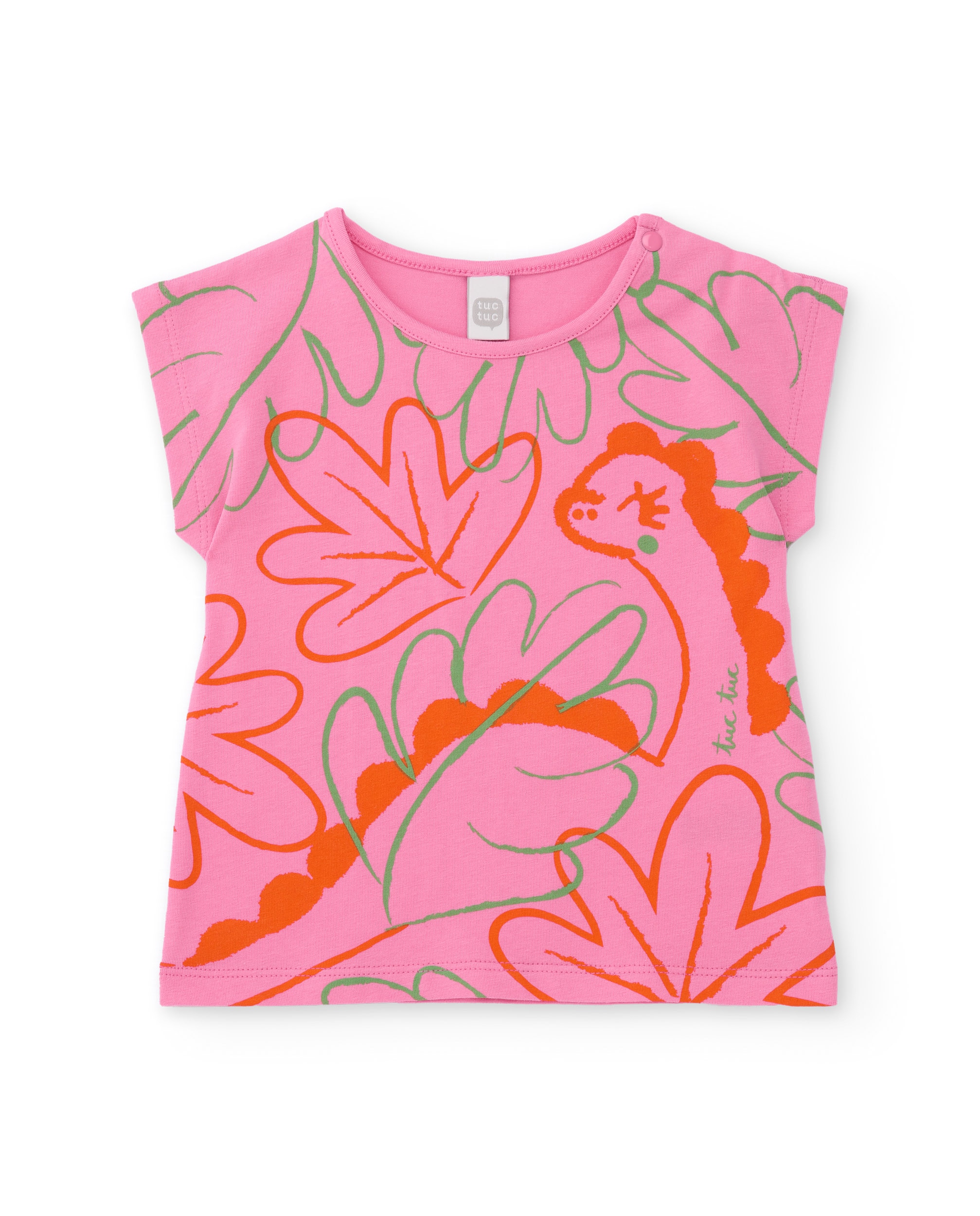 Imagem 0 de T-shirt Infantil de Malha com Dinossauro Decorativo