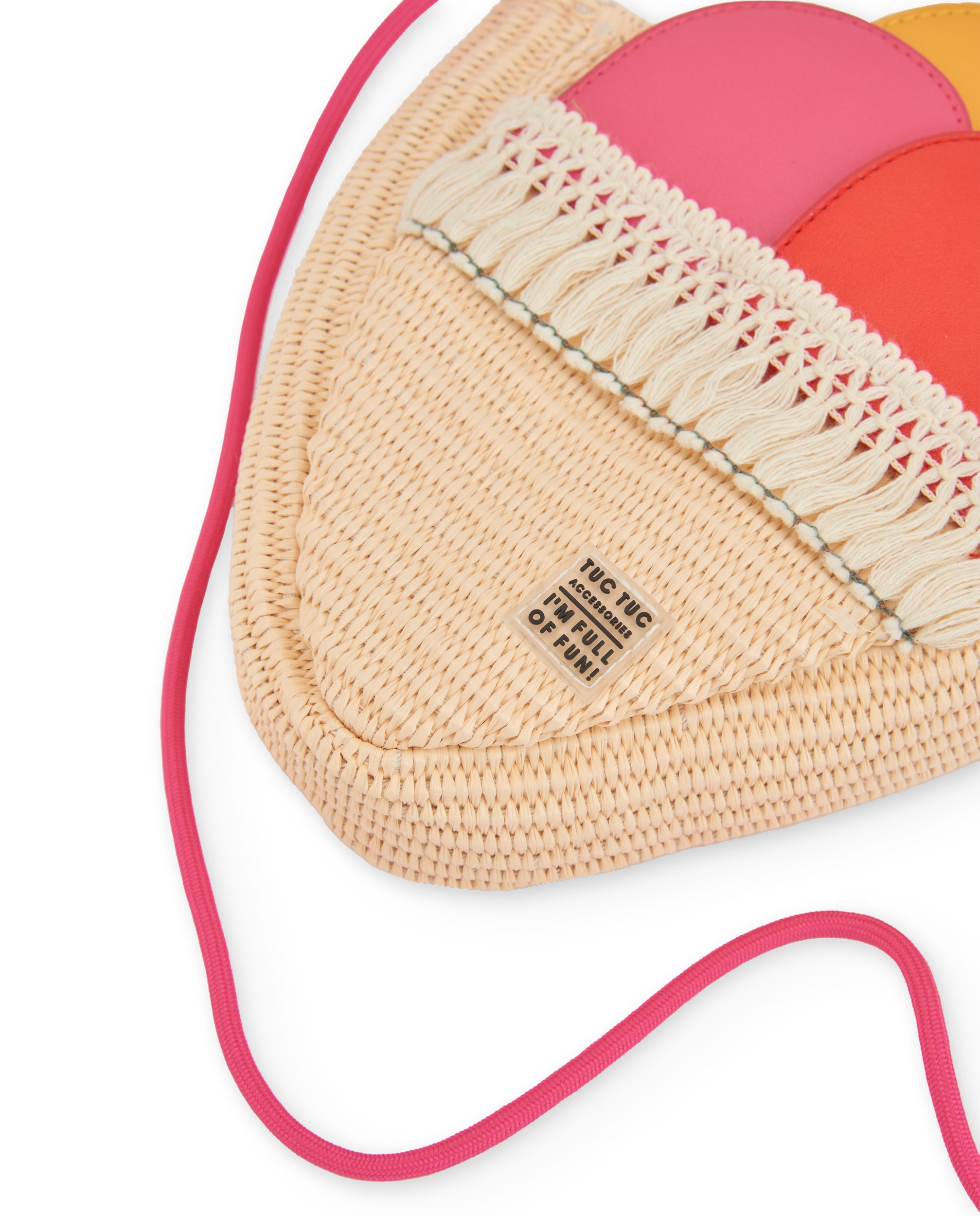 Mochila de Plana com Forma de Cone Tuc tuc Bege/Rosa-3