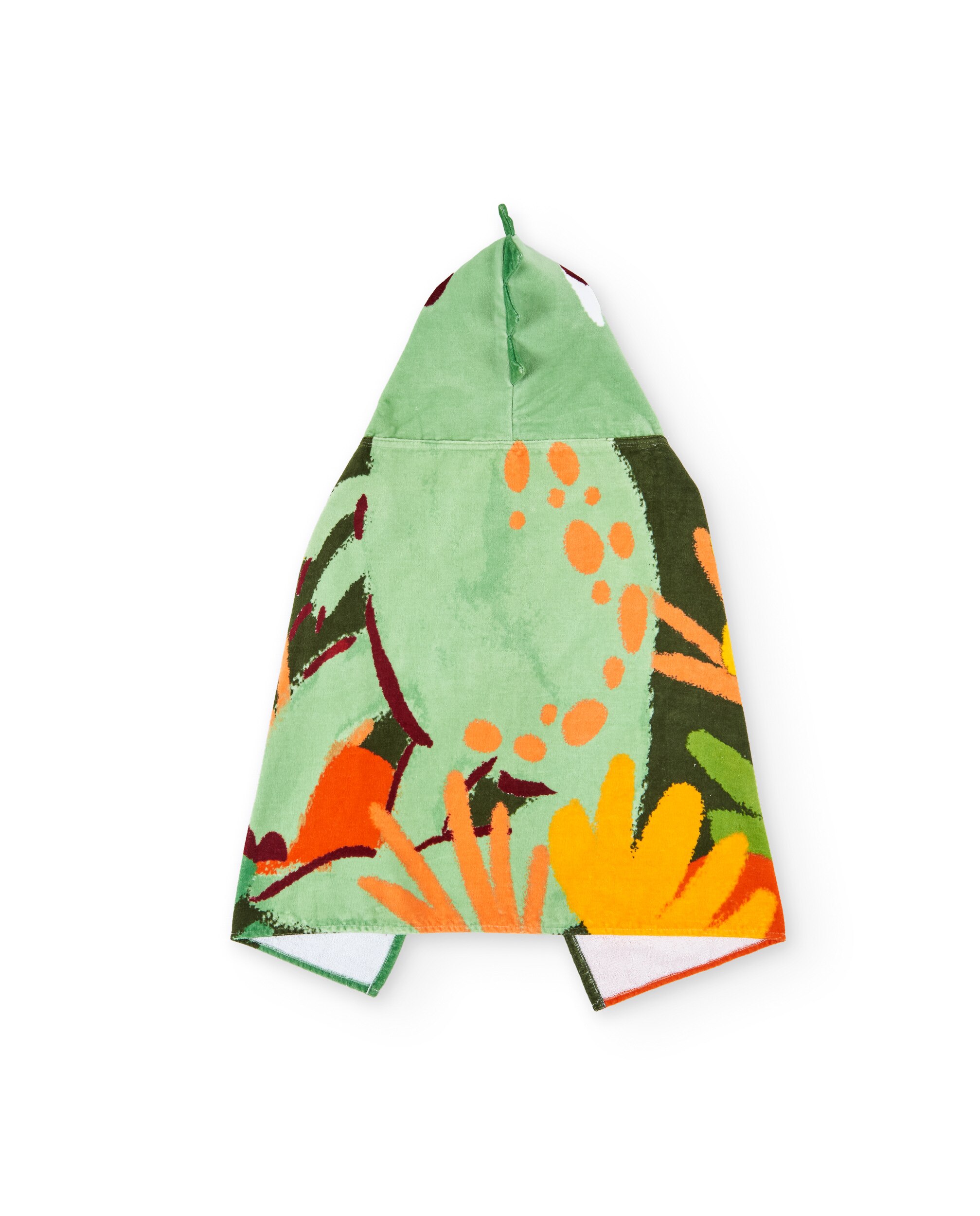 Toalha Infantil de Malha com Capuz Decorada Tuc tuc Verde-claro-2